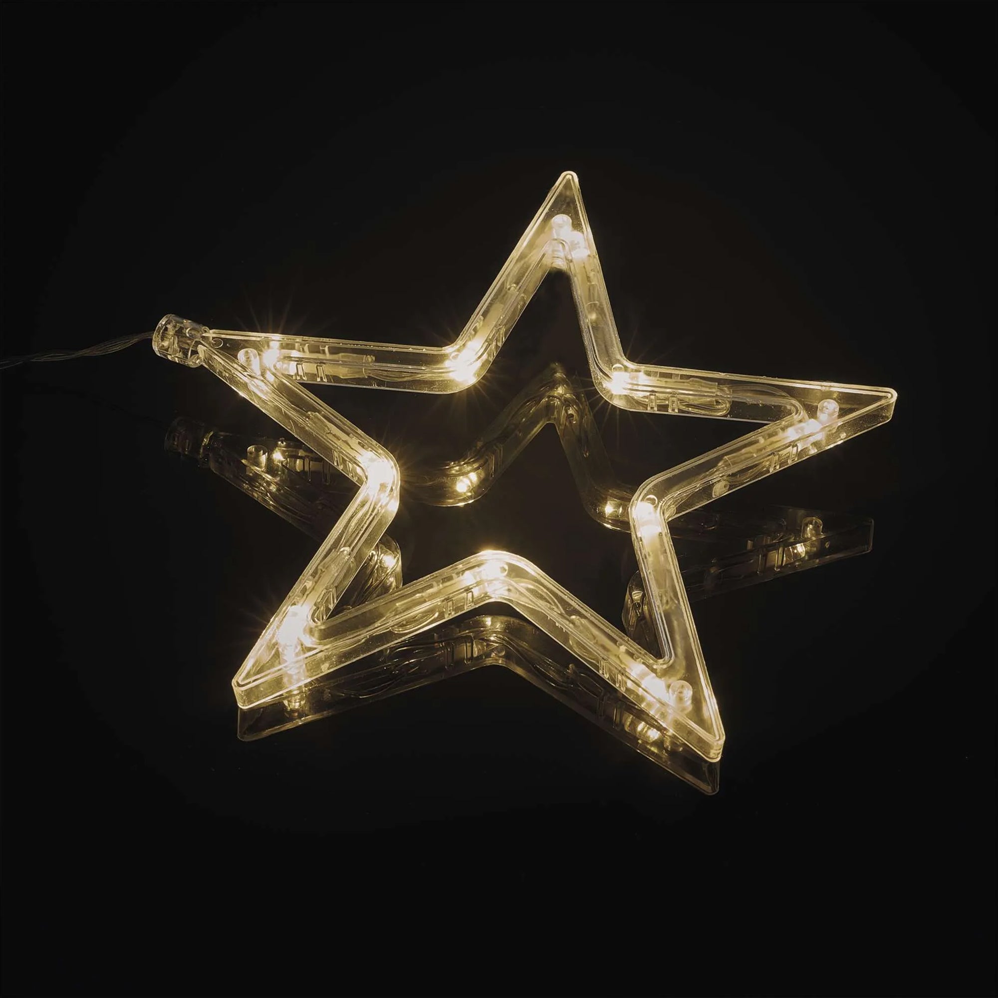 LED Christmas curtain, 7 stars, indoor, warm white, 67x125cm