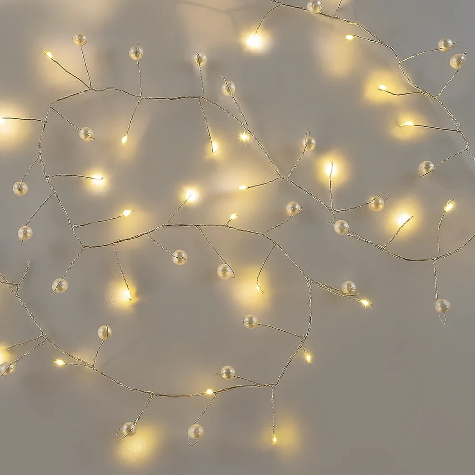 Božićna girlanda, perle, LED, toplo bijela, 3xAA, IP20, 1.2m