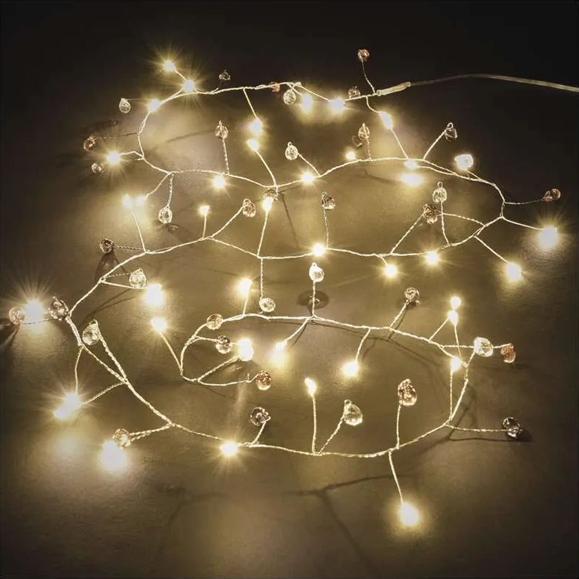 Božićna girlanda, kamenčići, LED, toplo bijela, 3xAA, IP20, 1.2m