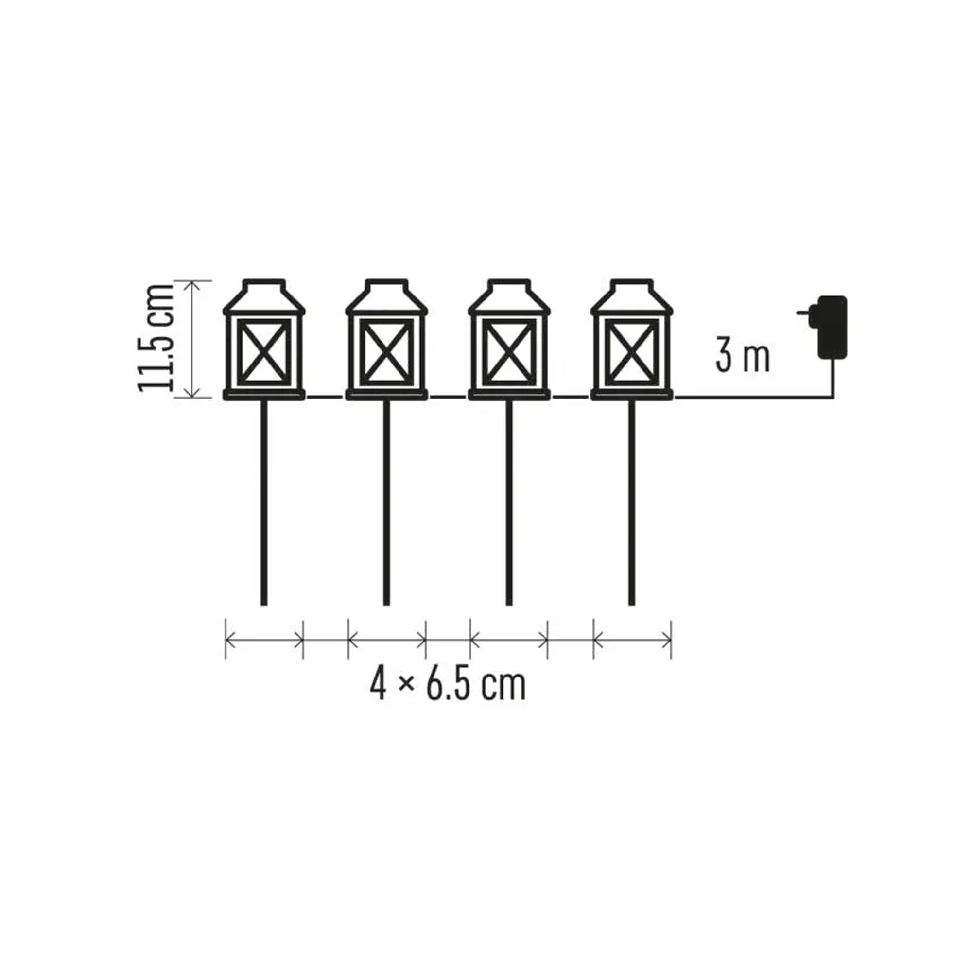 LED Christmas decoration, string lanterns, white, indoor and outdoor, cool white