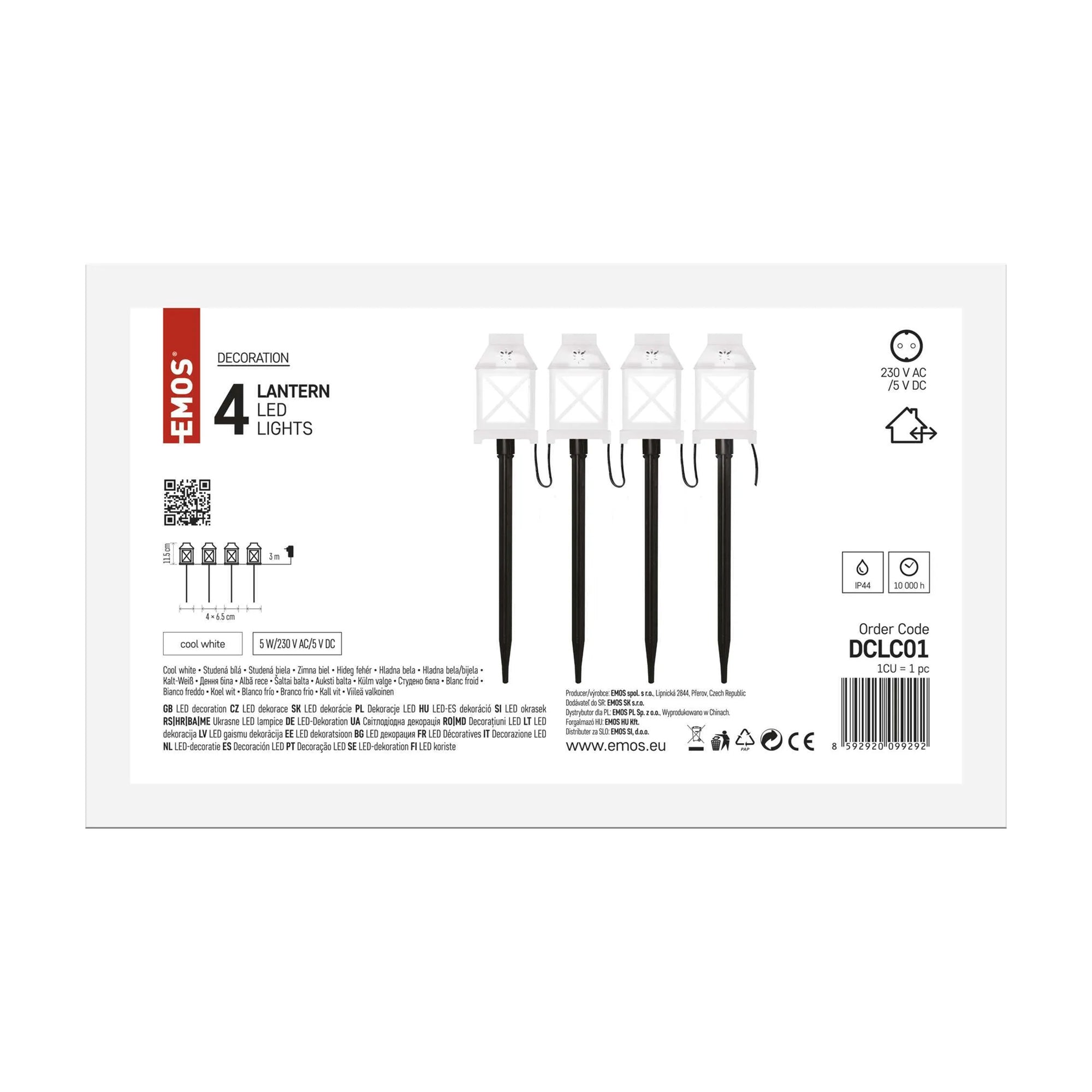 LED Christmas decoration, string lanterns, white, indoor and outdoor, cool white