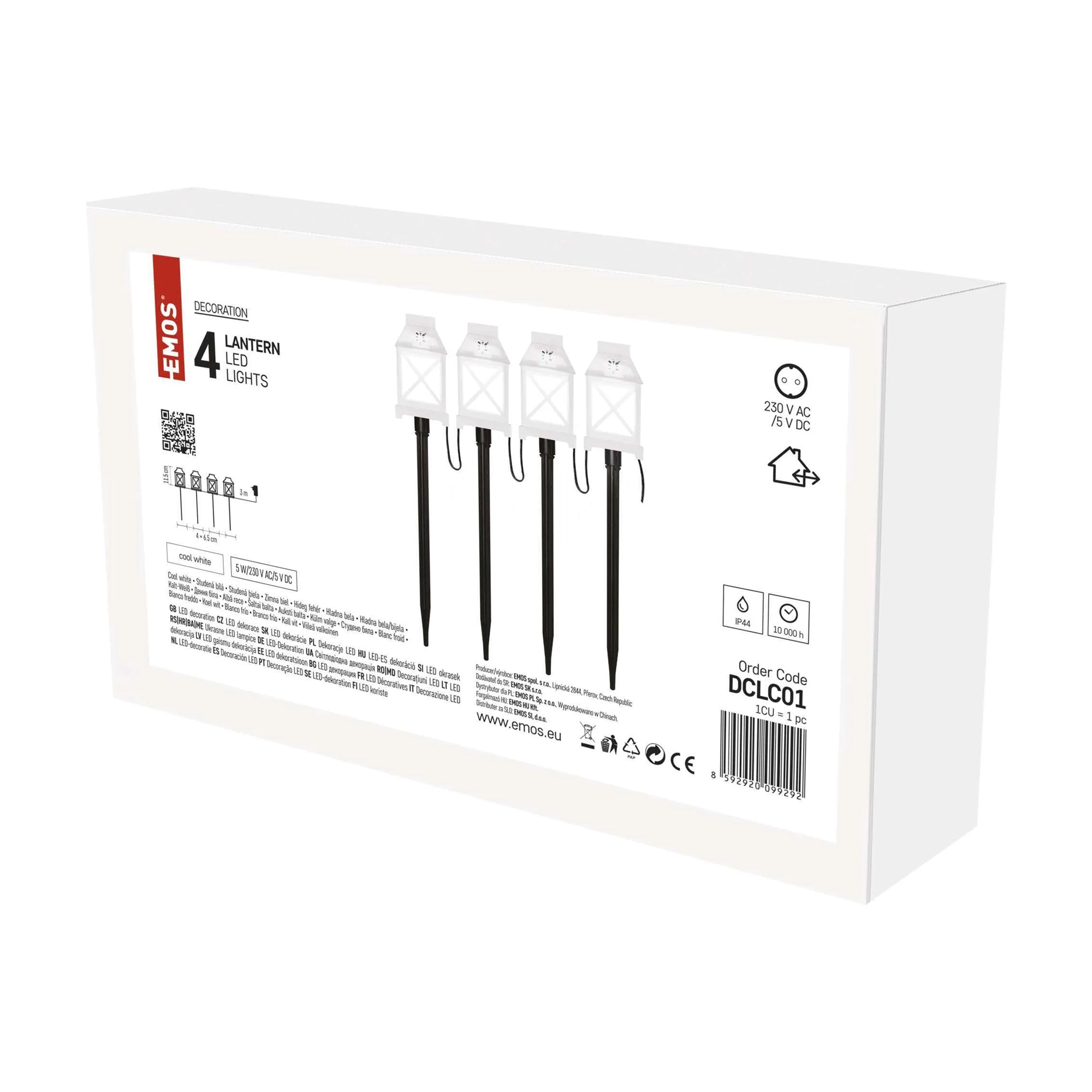 LED Christmas decoration, string lanterns, white, indoor and outdoor, cool white