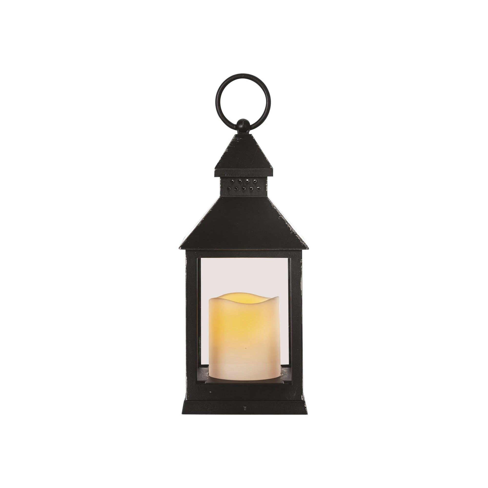 LED antique lantern, indoor, black, flickering, timer, 3xAAA