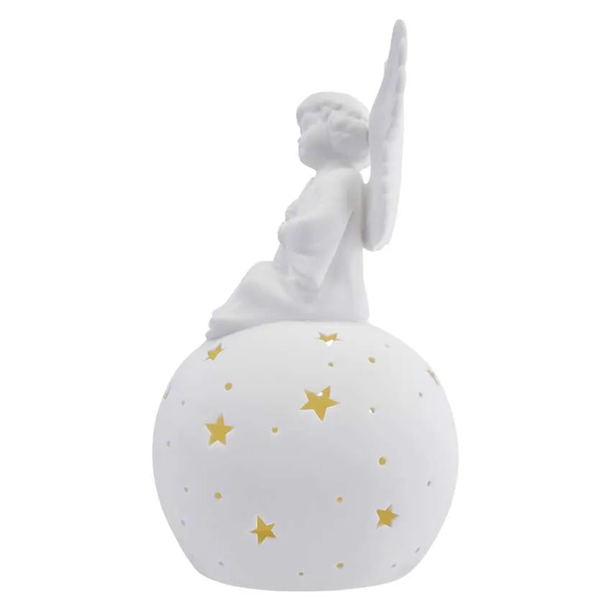 Anđeo, keramički, LED, toplo bijela, 2xAA, IP20, 29cm