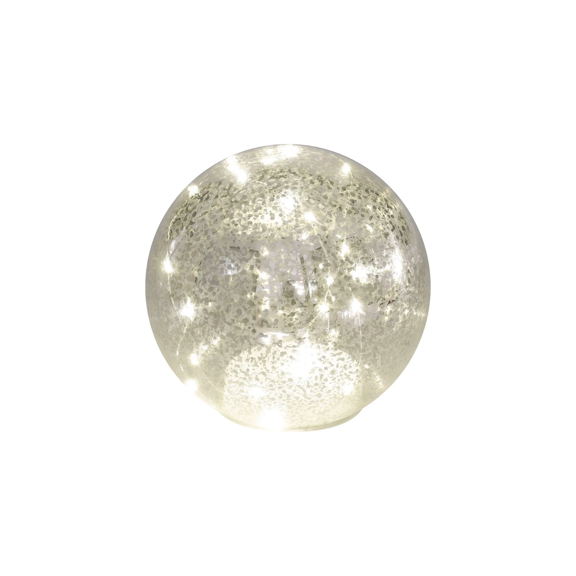 Božićna kugla, staklena, zlatna, LED, toplo bijela, 3xAA, IP20, 15cm