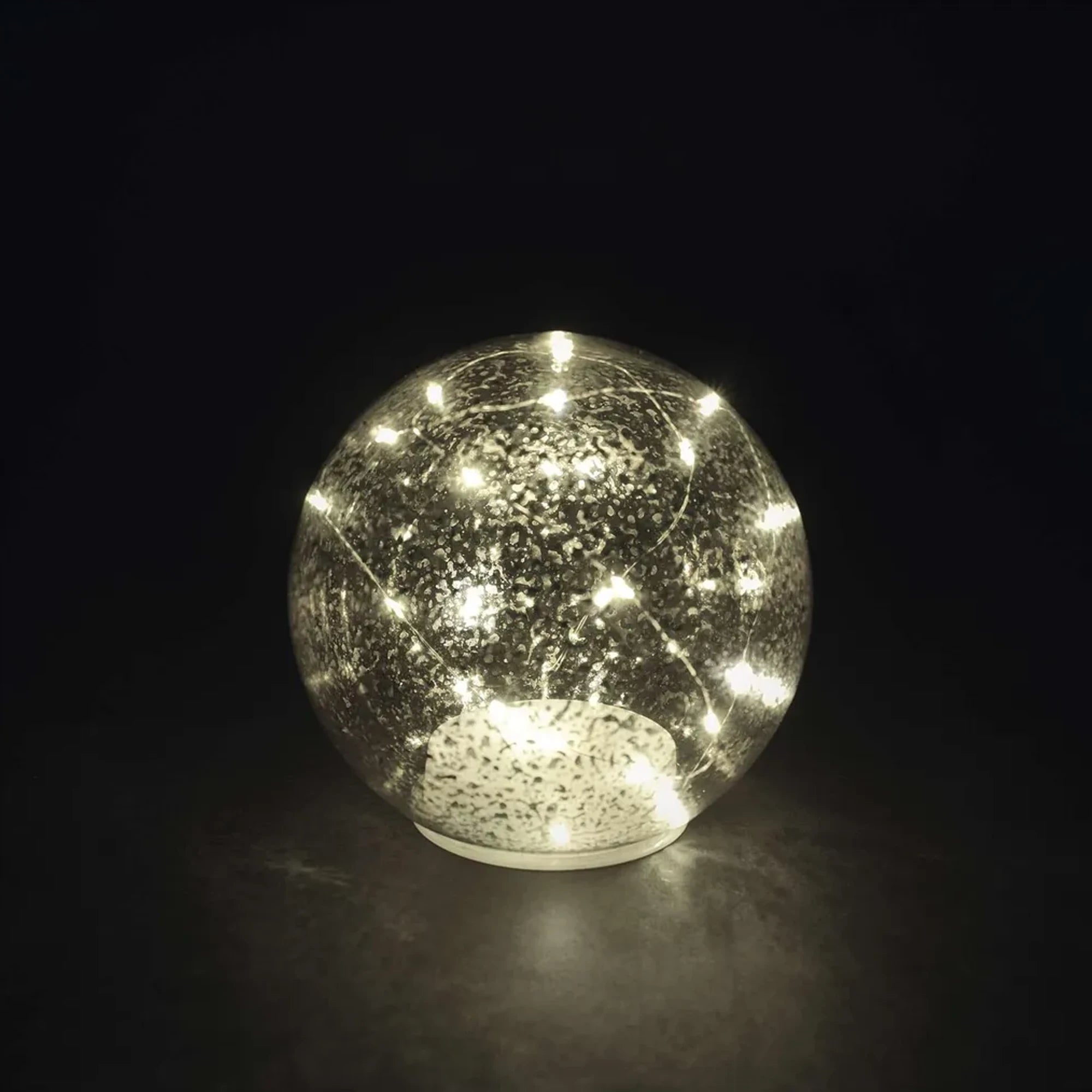 Božićna kugla, staklena, zlatna, LED, toplo bijela, 3xAA, IP20, 15cm