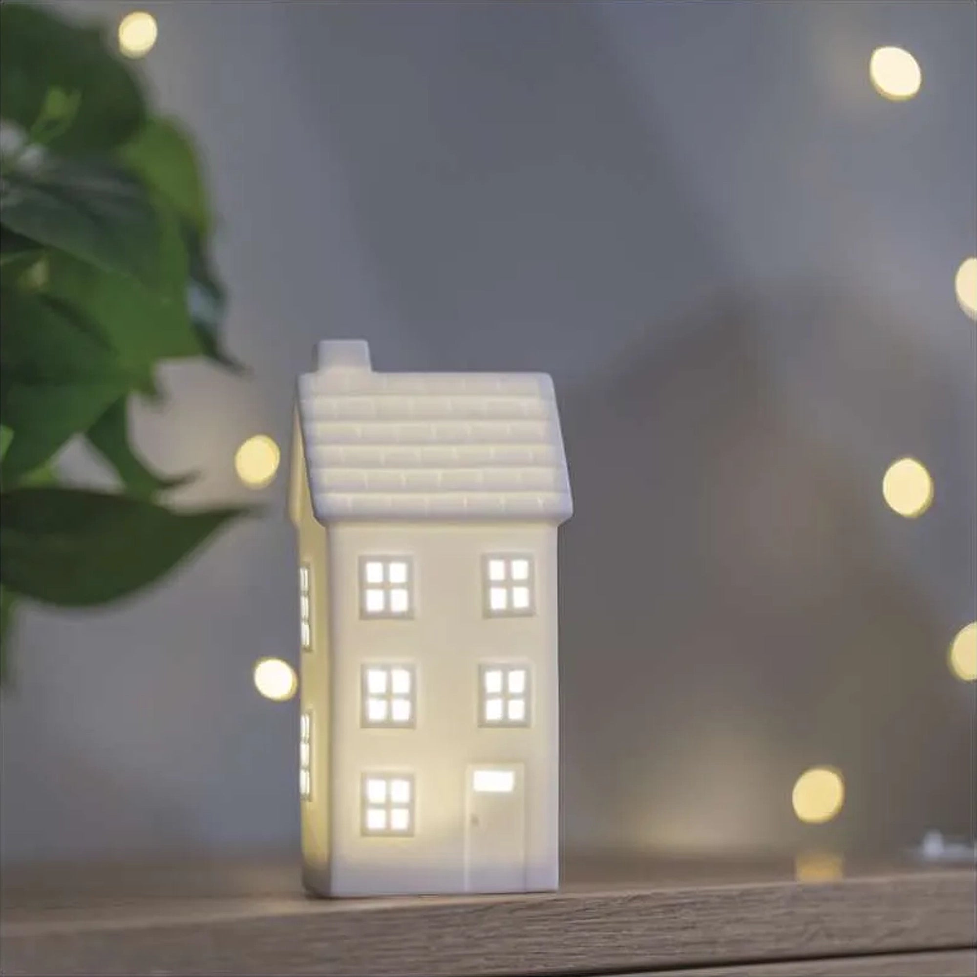 Keramička kućica, LED, toplo bijela, 1xCR2032, IP20, 16.3cm