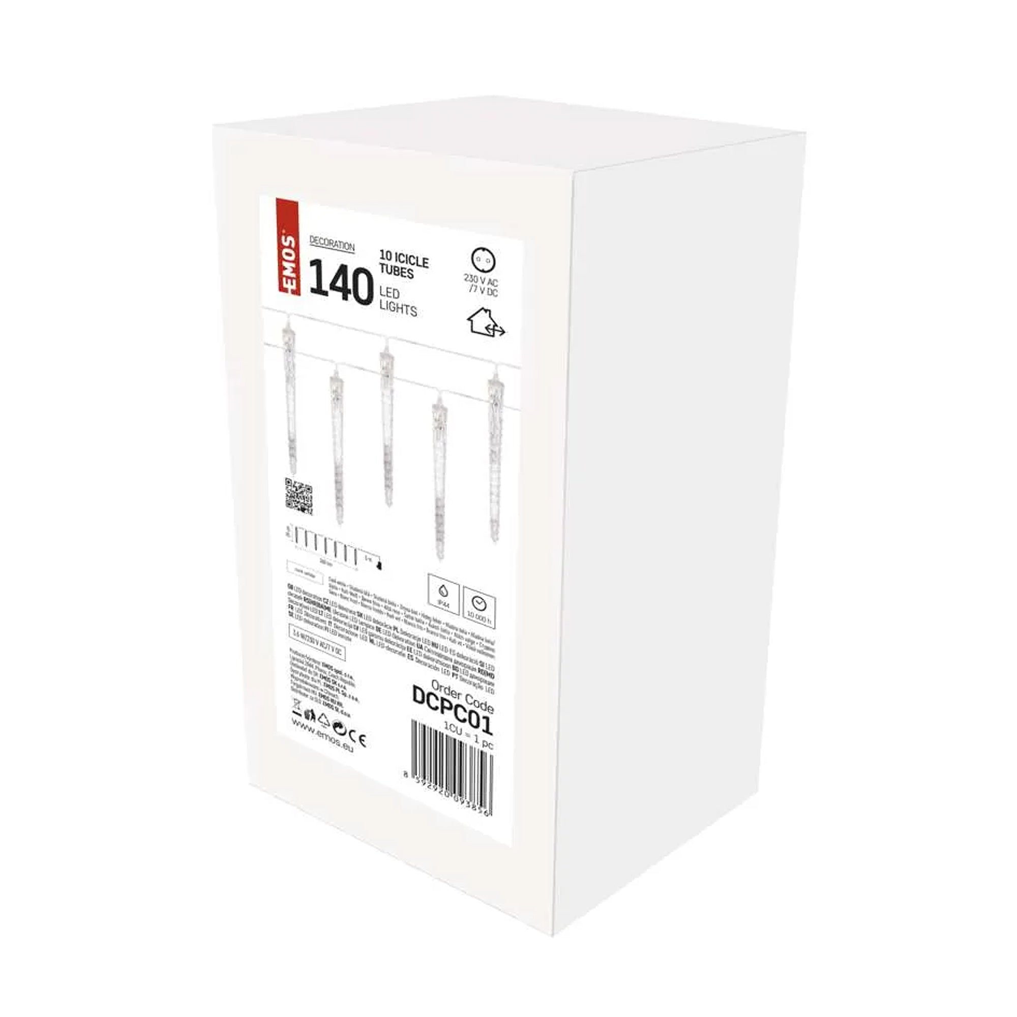 LED Christmas garland, 10 icicles, indoor and outdoor, cool white, 3.6m