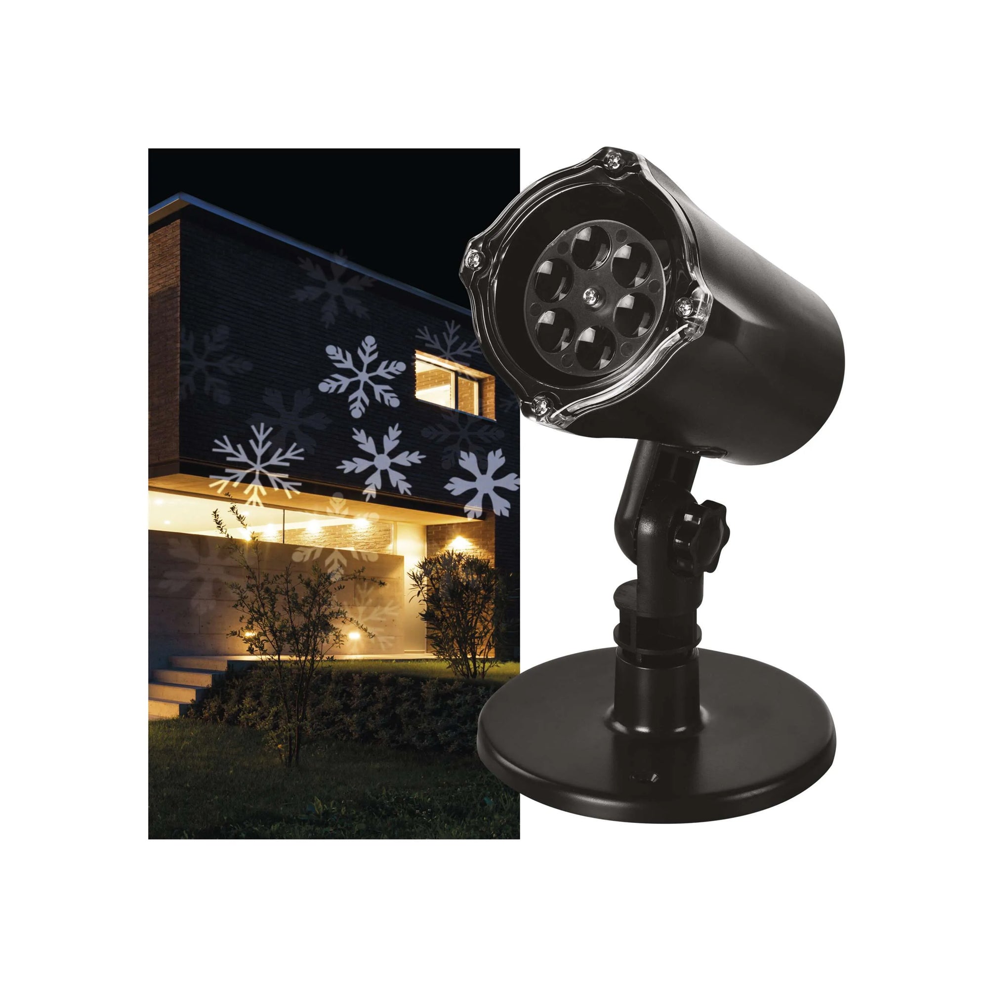 LED Christmas projector, snowflakes, indoor and outdoor, cool white
