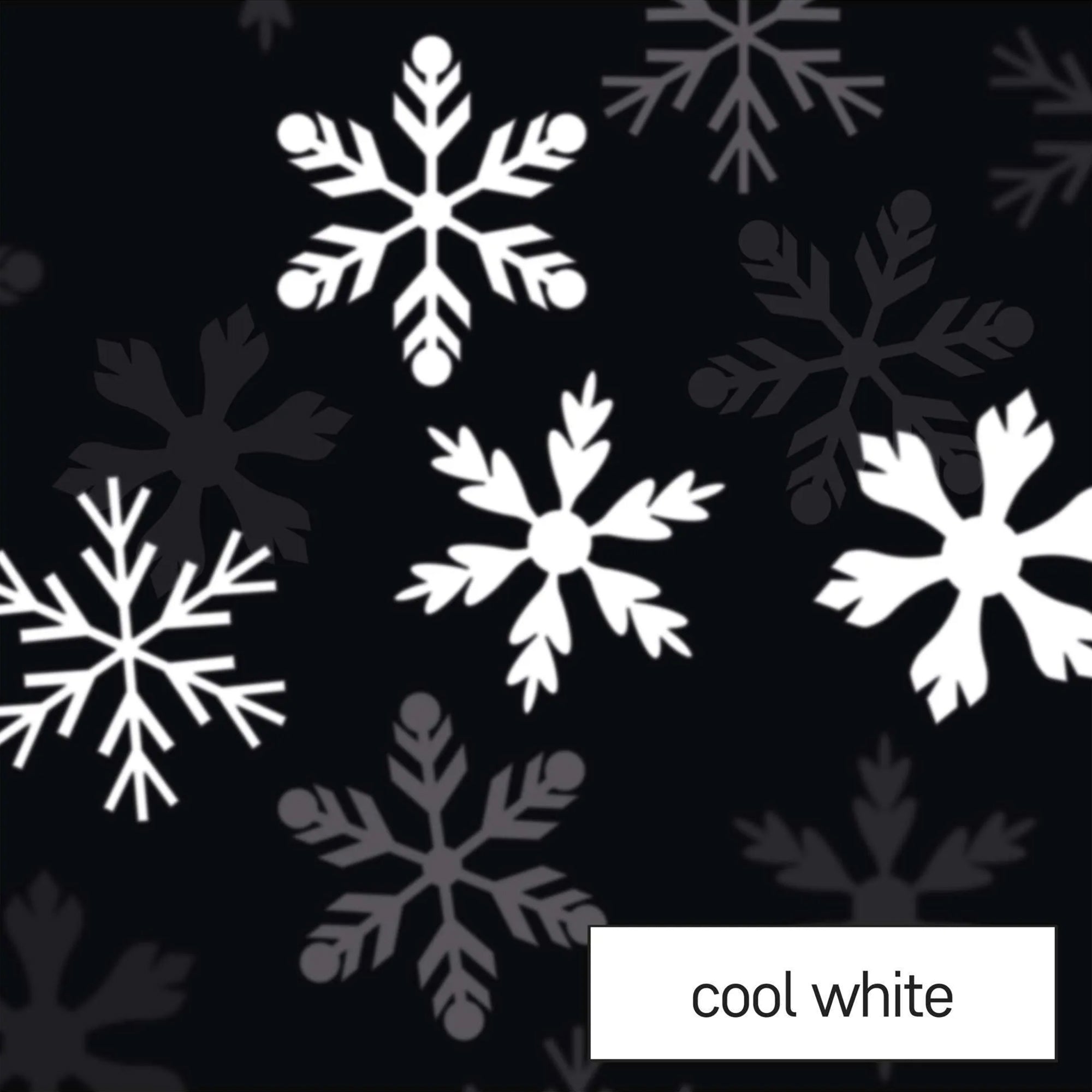 LED Christmas projector, snowflakes, indoor and outdoor, cool white