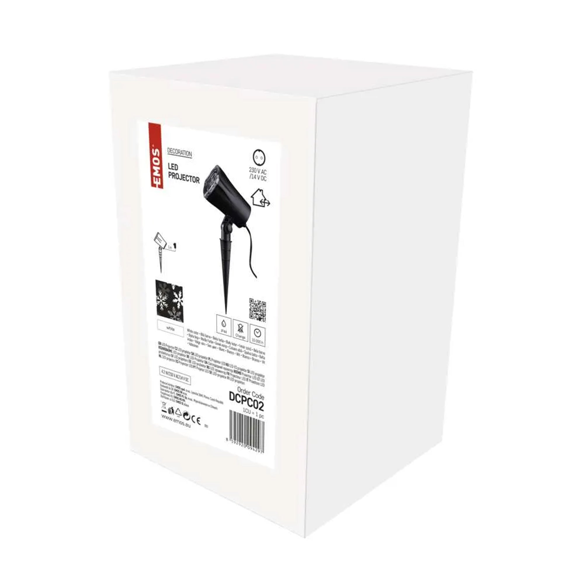 LED Christmas projector, snowflakes, indoor and outdoor, cool white