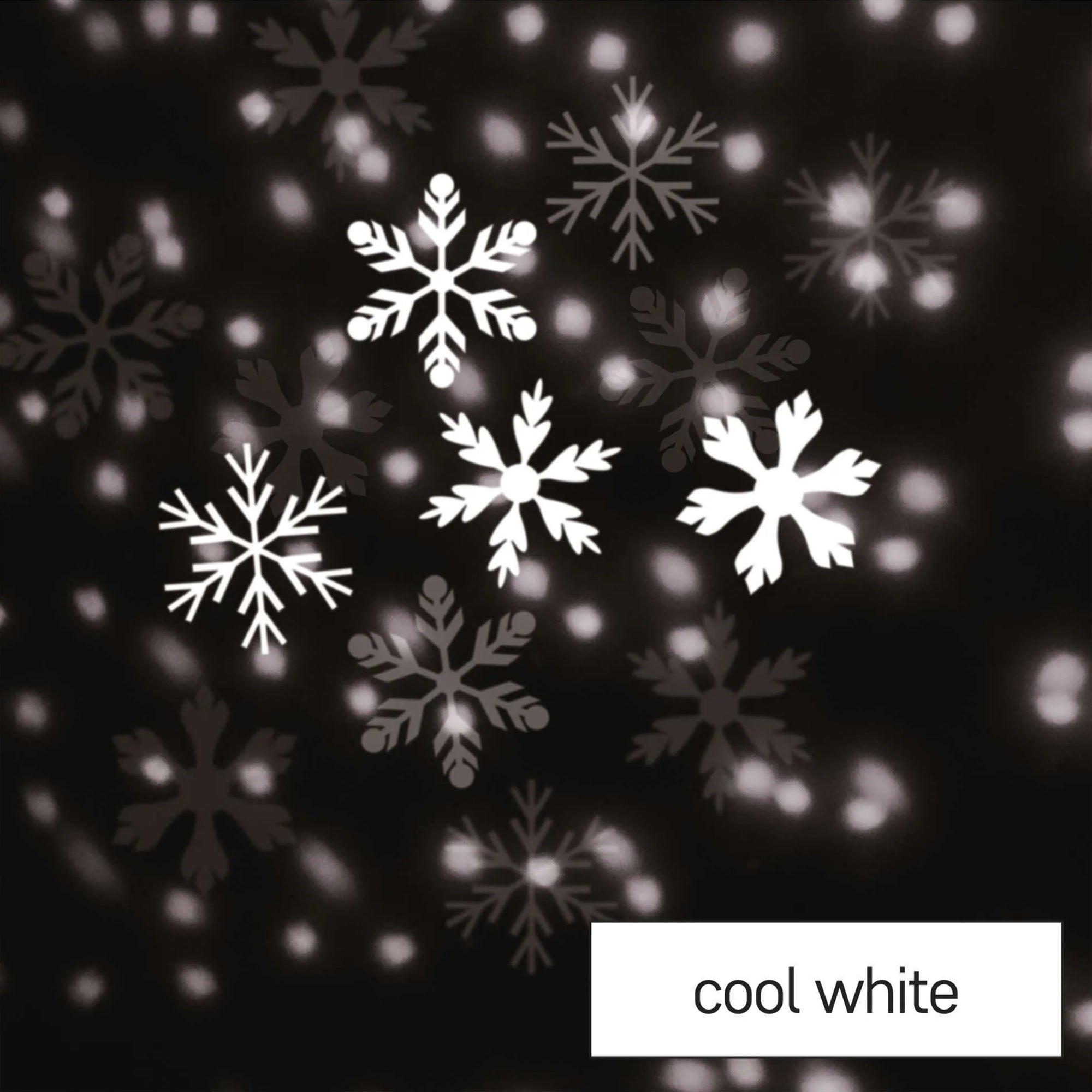 LED Christmas projector, snow and snowflakes, indoor and outdoor, cool white