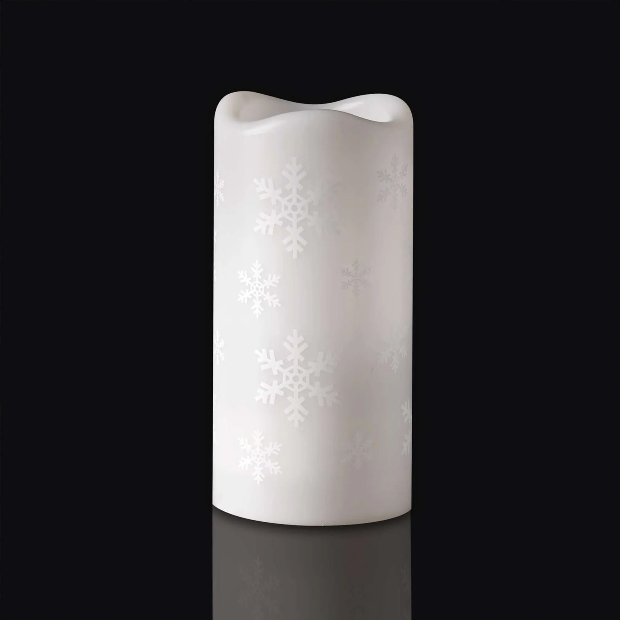 LED Christmas projector, snowflakes, indoor, cool white, 3xAAA