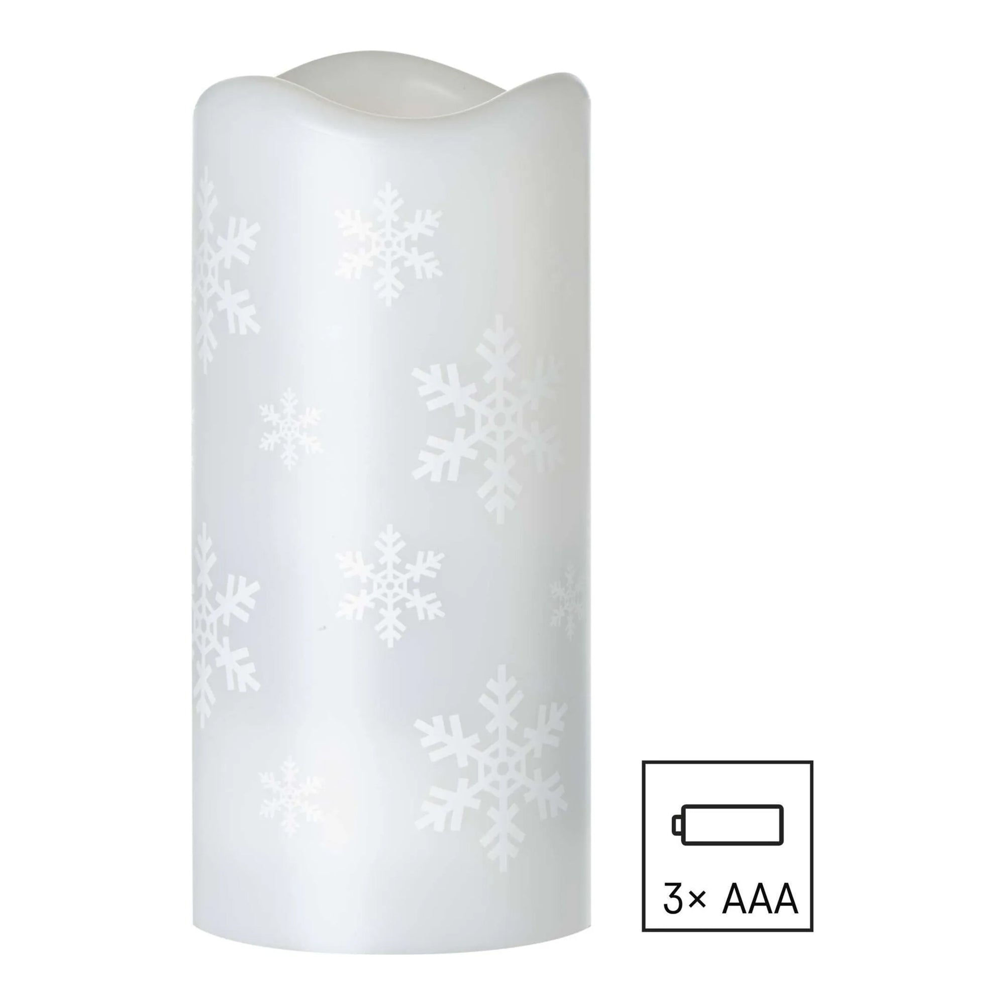 LED Christmas projector, snowflakes, indoor, cool white, 3xAAA