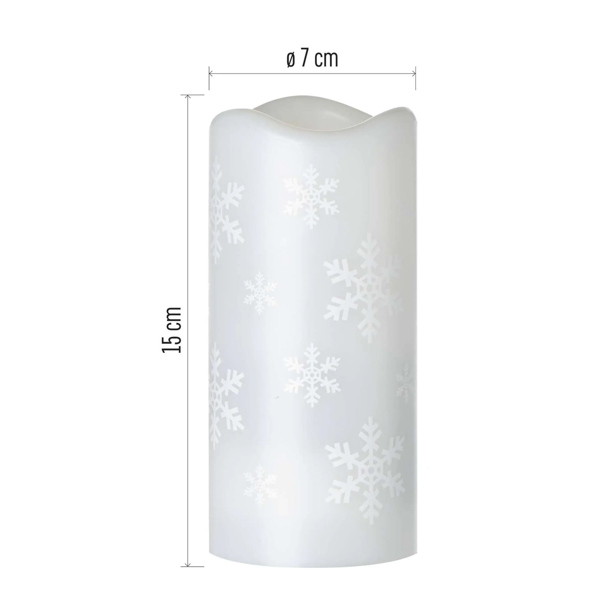 LED Christmas projector, snowflakes, indoor, cool white, 3xAAA
