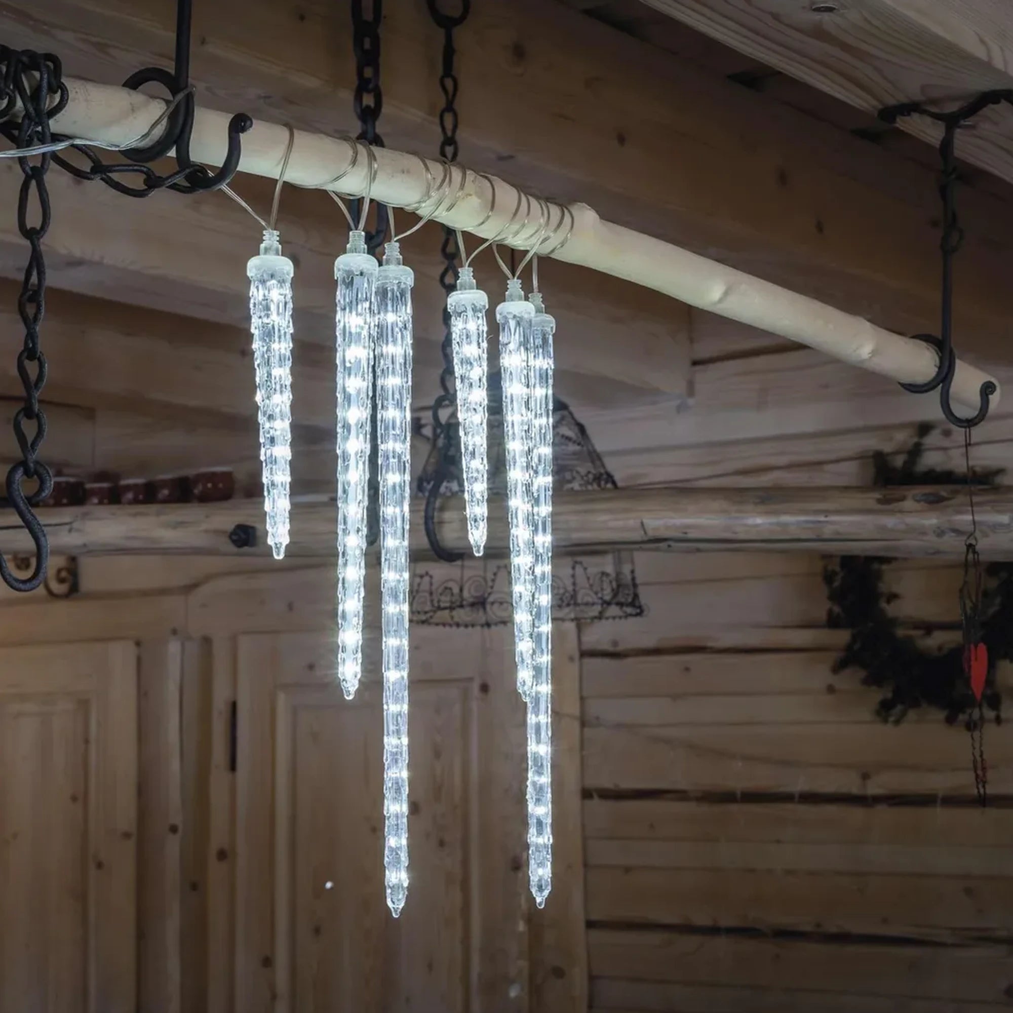 Božićna girlanda, 6 siga, LED, hladno bijela, IP44, 2m