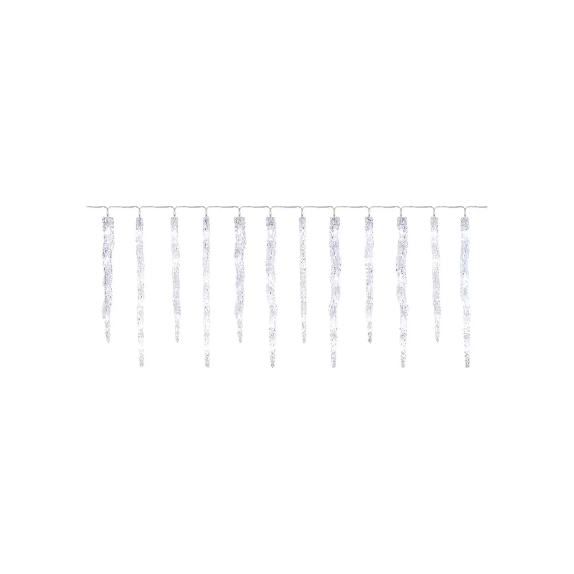 LED Christmas garland, 12 icicles, indoor and outdoor, cool white, 3.6m