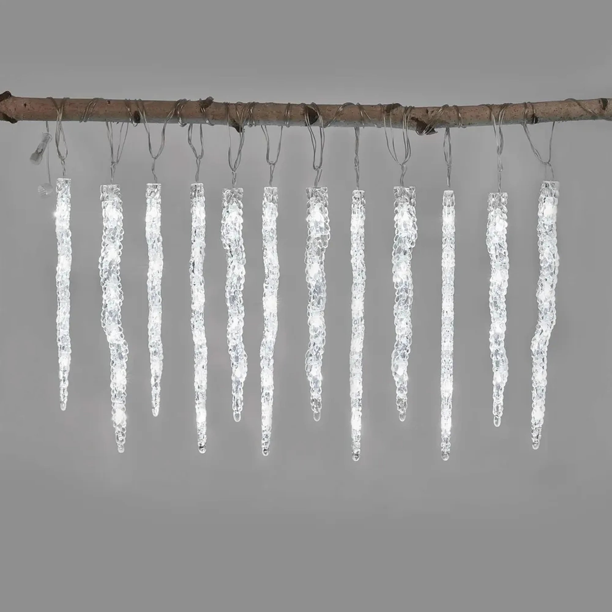 Božićna girlanda, 12 siga, LED, hladno bijela, IP44, 3.6m