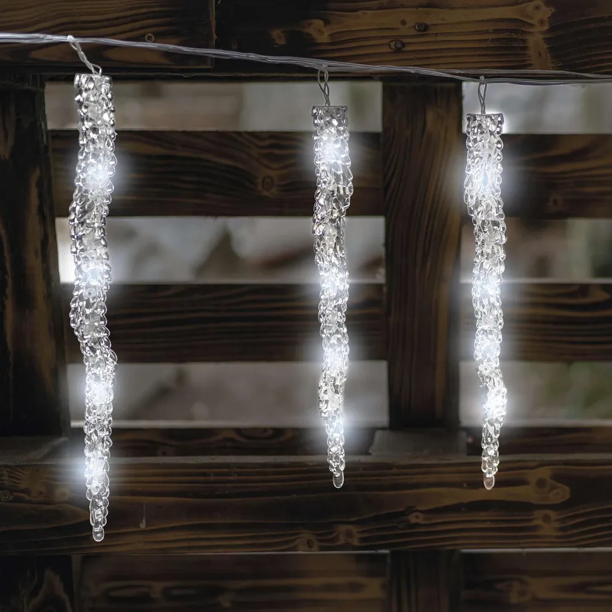 Božićna girlanda, 12 siga, LED, hladno bijela, IP44, 3.6m