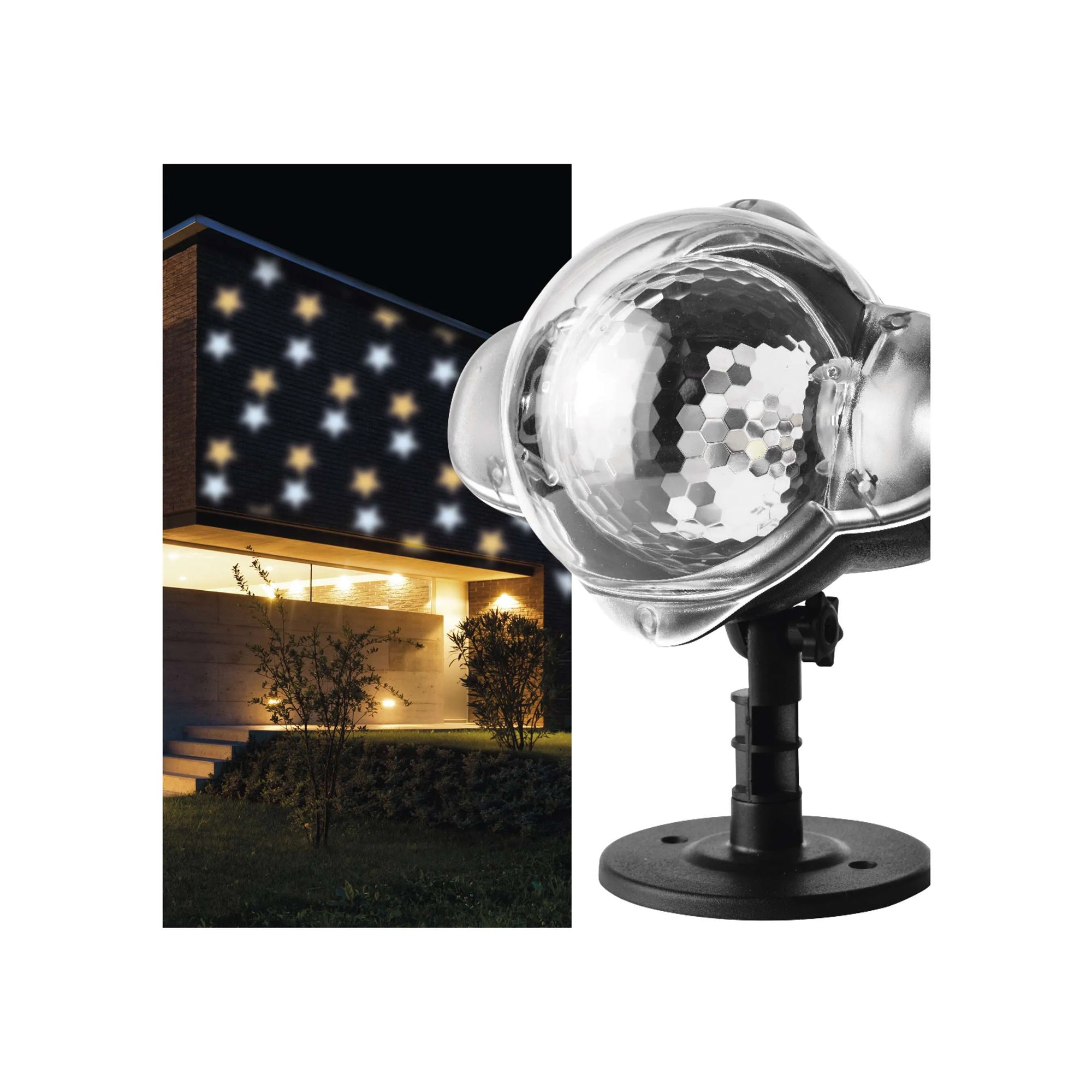 LED Christmas projector, stars, indoor and outdoor, warm/cool white