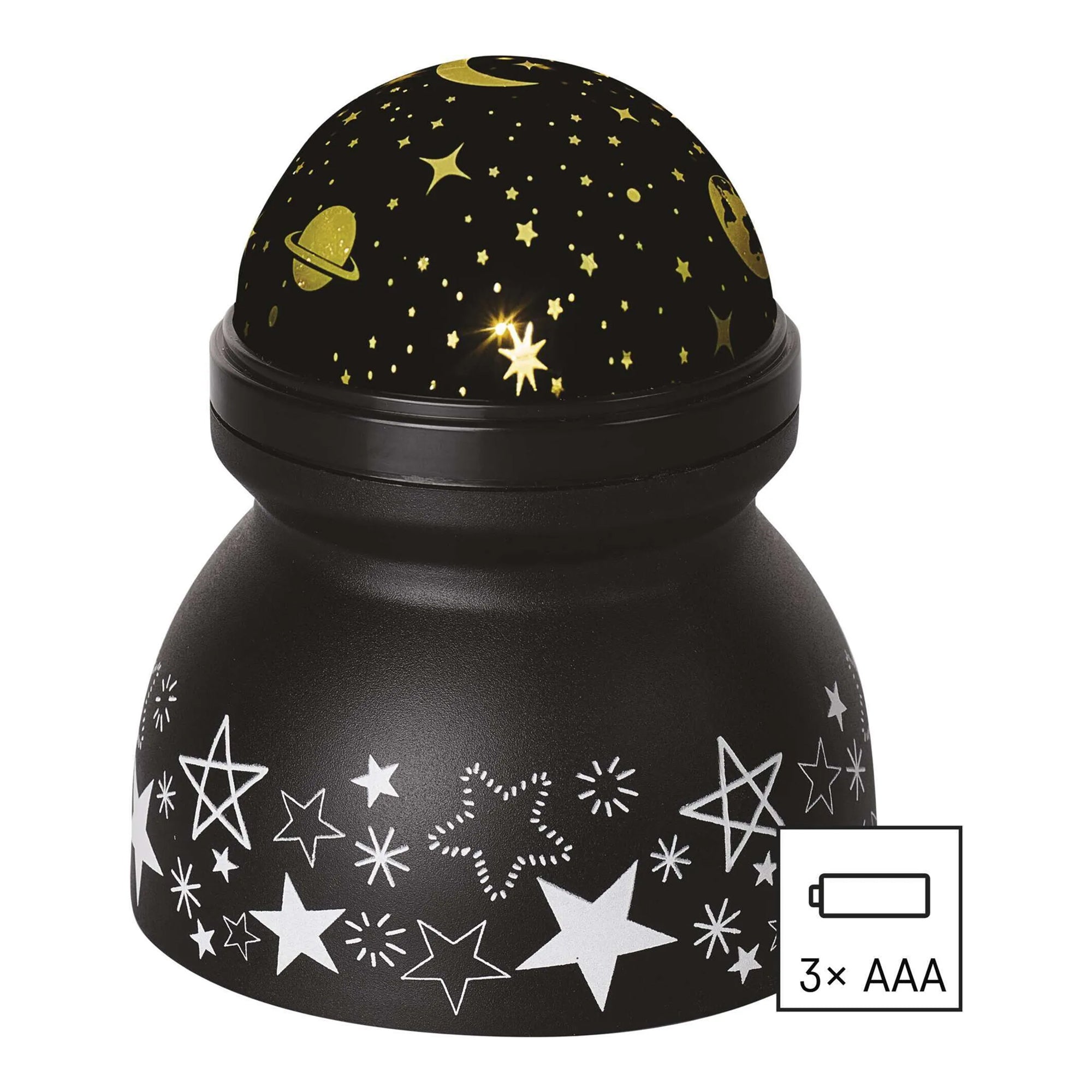 LED Christmas projector, space, indoor, 3xAAA