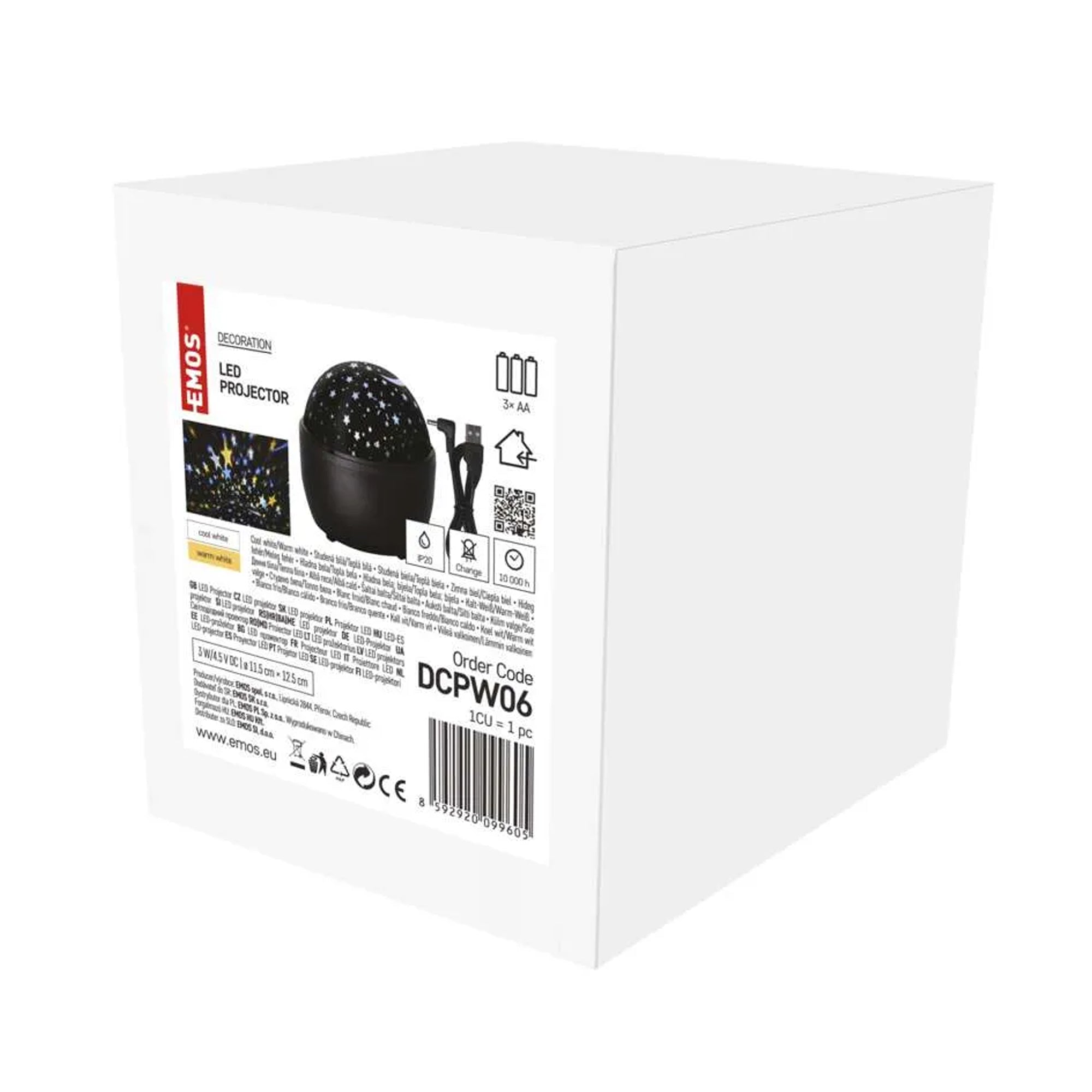 LED Christmas projector, stars, indoor, 3xAA