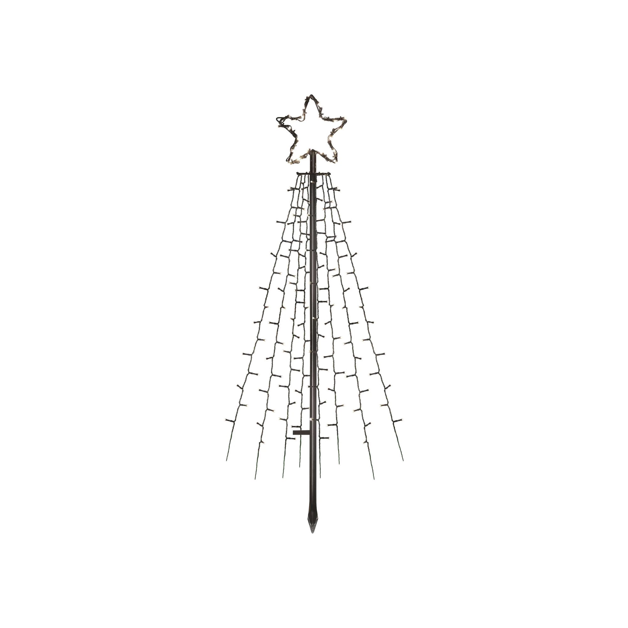 LED božićno drvce, metalno, unutarnje i vanjsko, hladno bijela, timer, 180cm