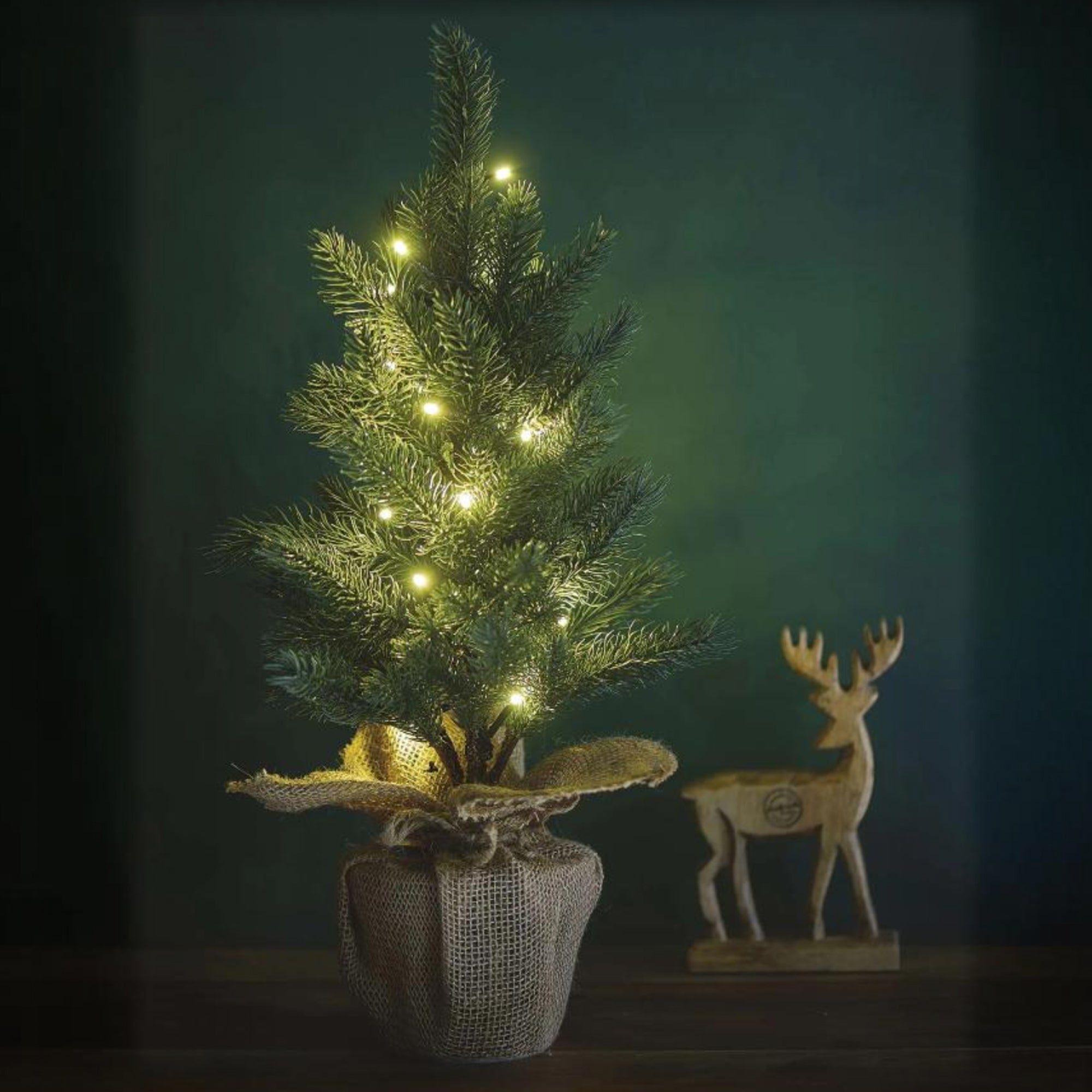 Božićno drvce, LED, toplo bijela, 3xAA, IP20