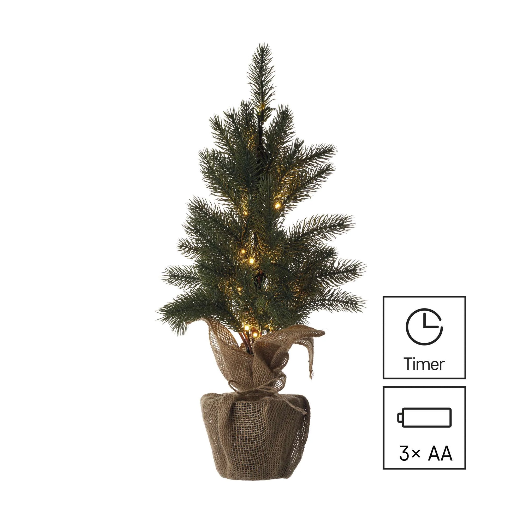 Božićno drvce, LED, toplo bijela, 3xAA, IP20