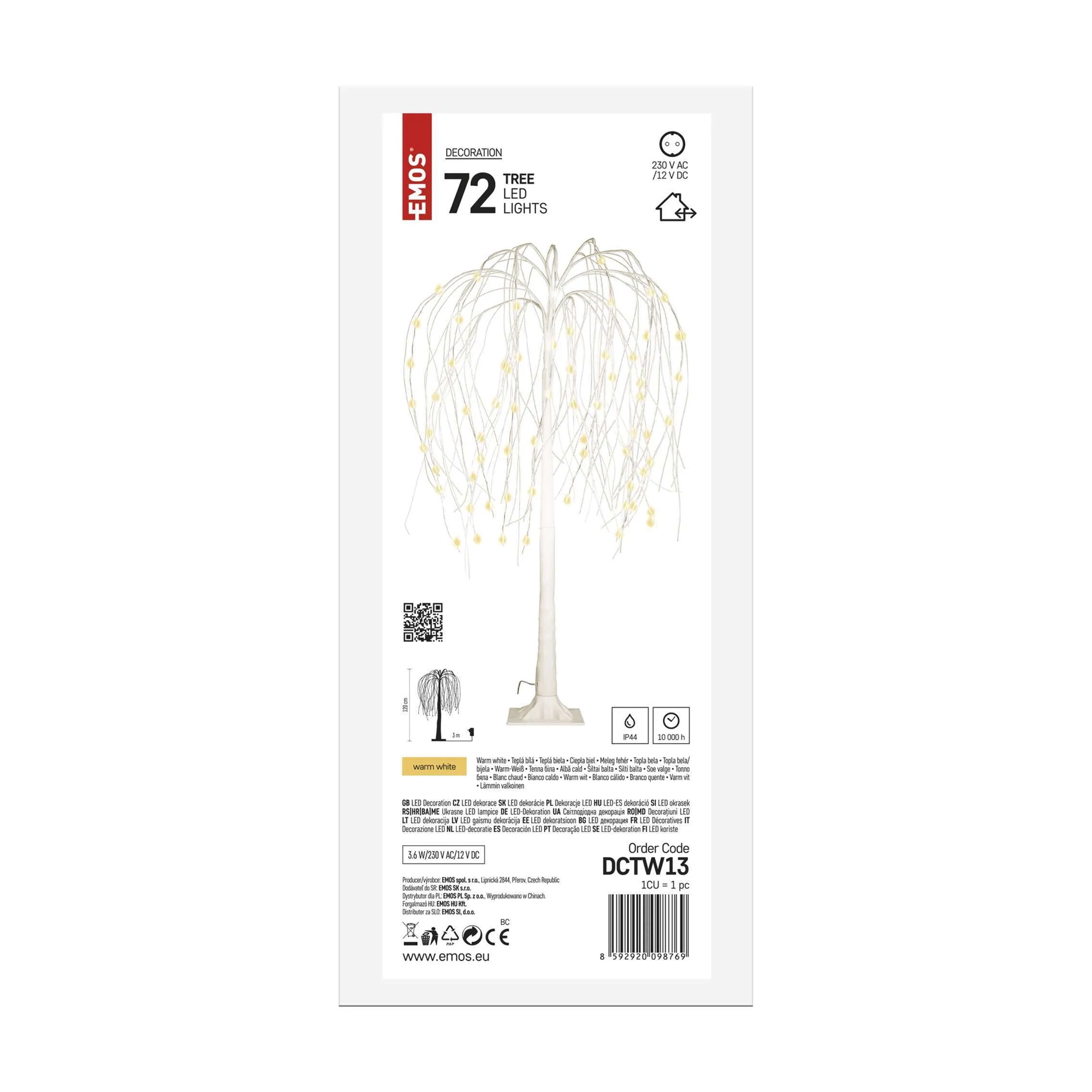 LED lighted tree, indoor and outdoor, warm white, 120cm