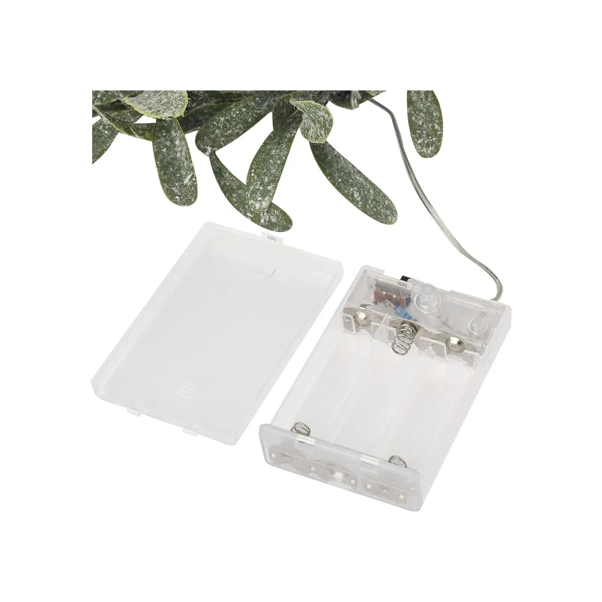 Božićna girlanda, imela, LED, toplo bijela, 3xAA, IP20, 1.5m