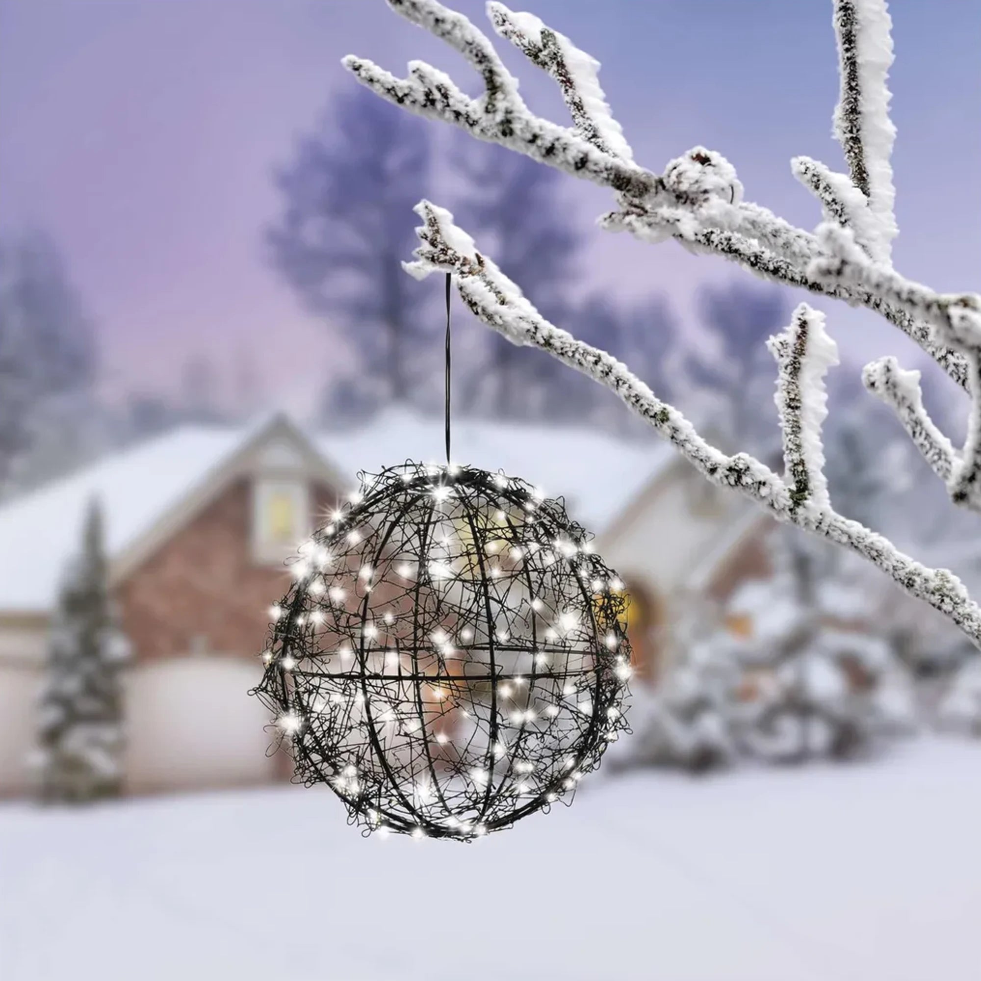 Božićna kugla, 200 lampica, LED, toplo bijela, IP44, 20cm