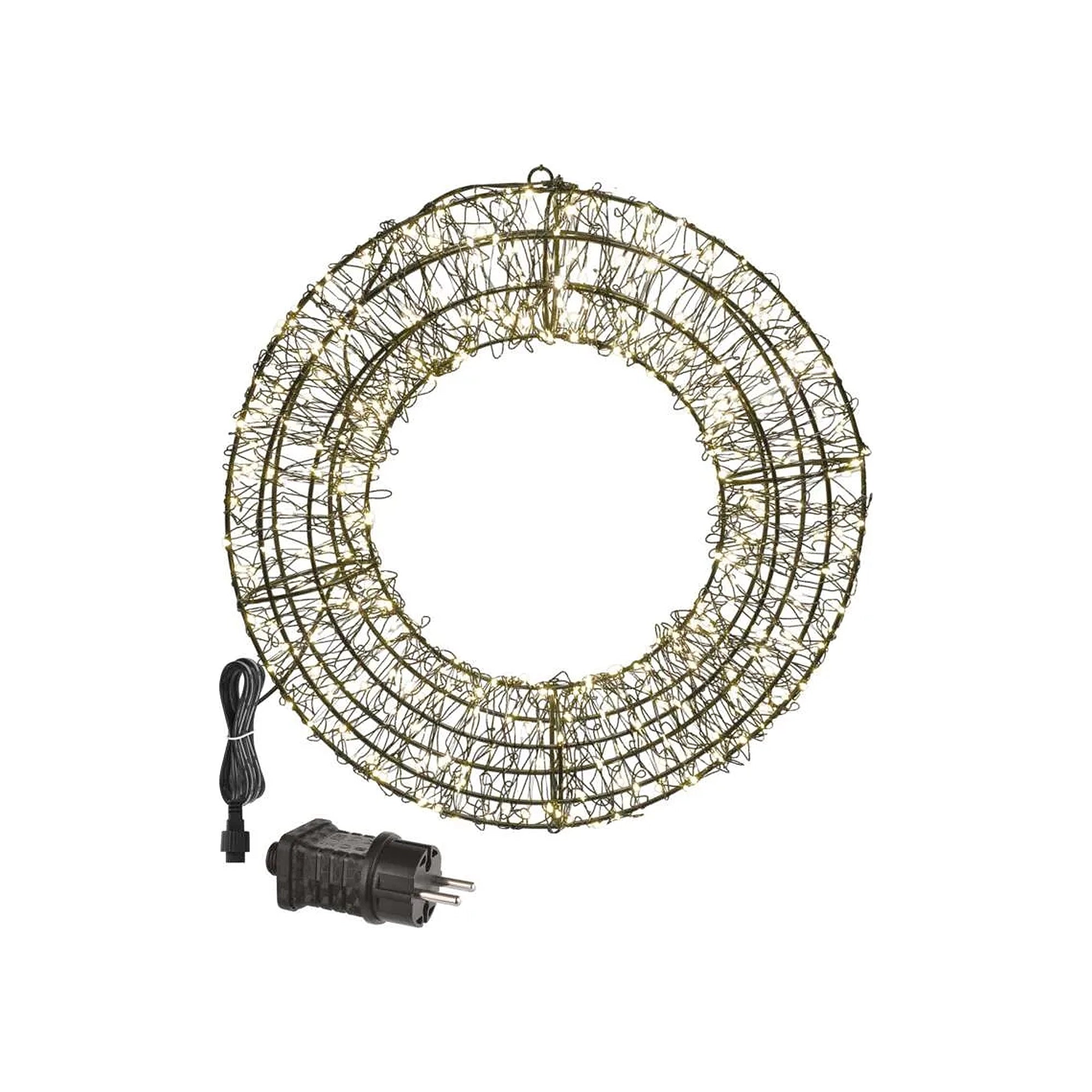 Božićni vijenac, 480 lampica, LED, toplo bijela, IP44, 38cm