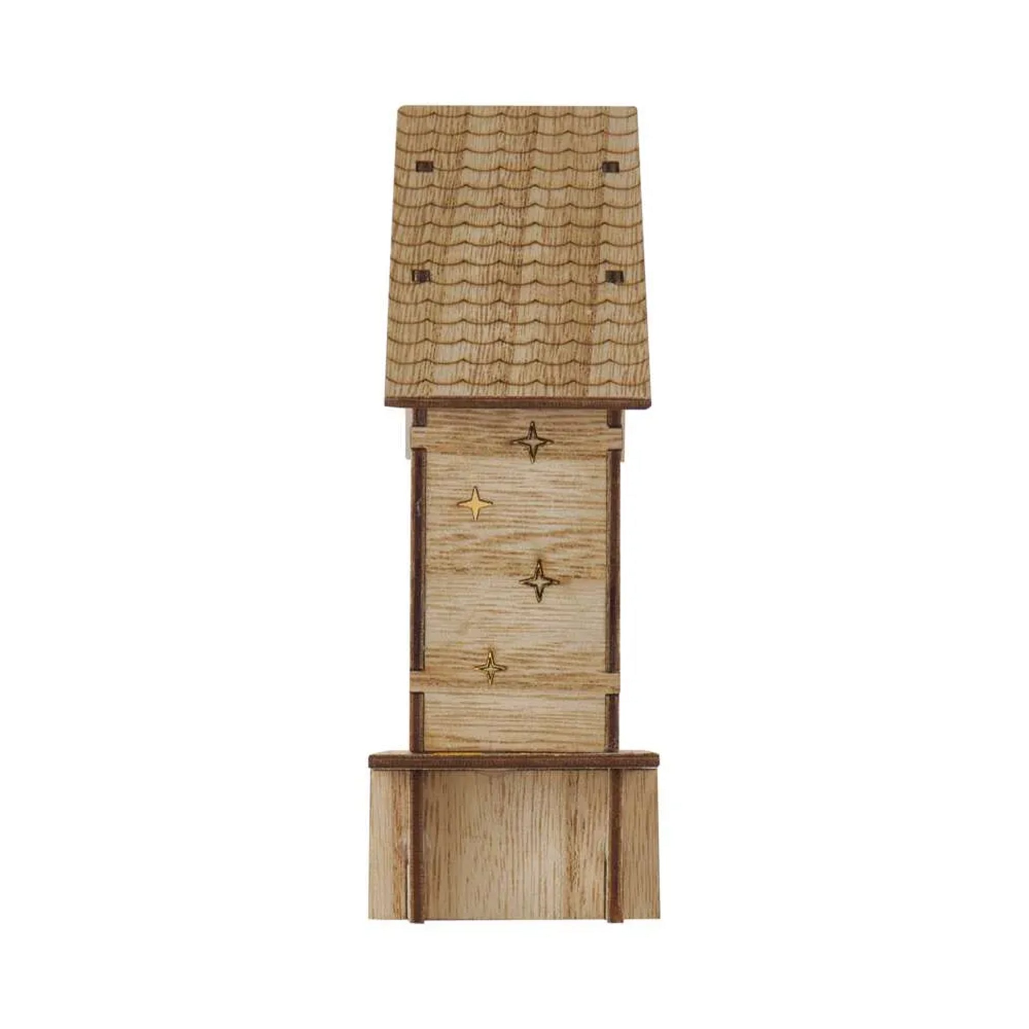 LED Christmas nativity scene, indoor, wooden, warm white, timer, 2xAA, 15cm