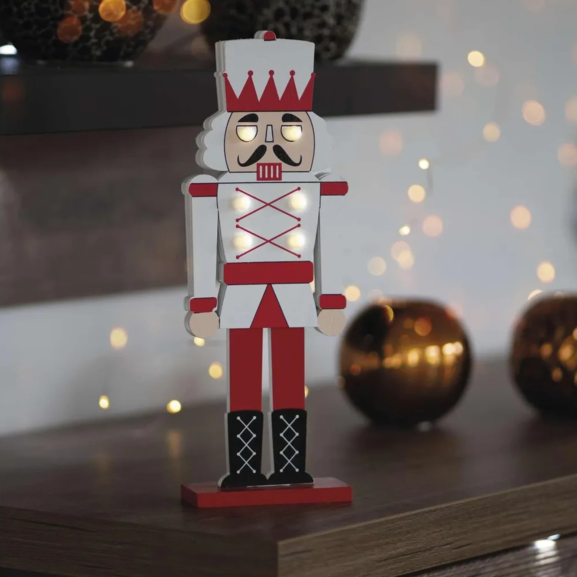 Božićna dekoracija, orašar, LED, toplo bijela, 1×CR2032, IP20, 29cm