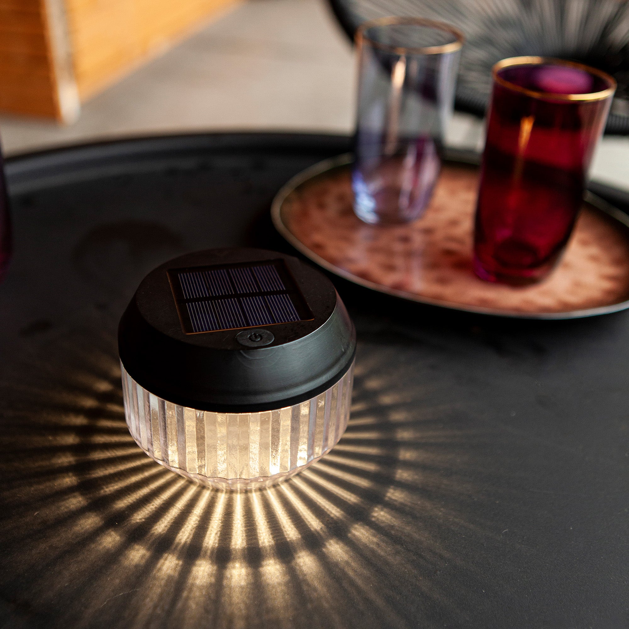 DIVA LED solarna stolna svjetiljka, 2 komada, mat crna, 0.11W, 4000K, IP44, 82mm