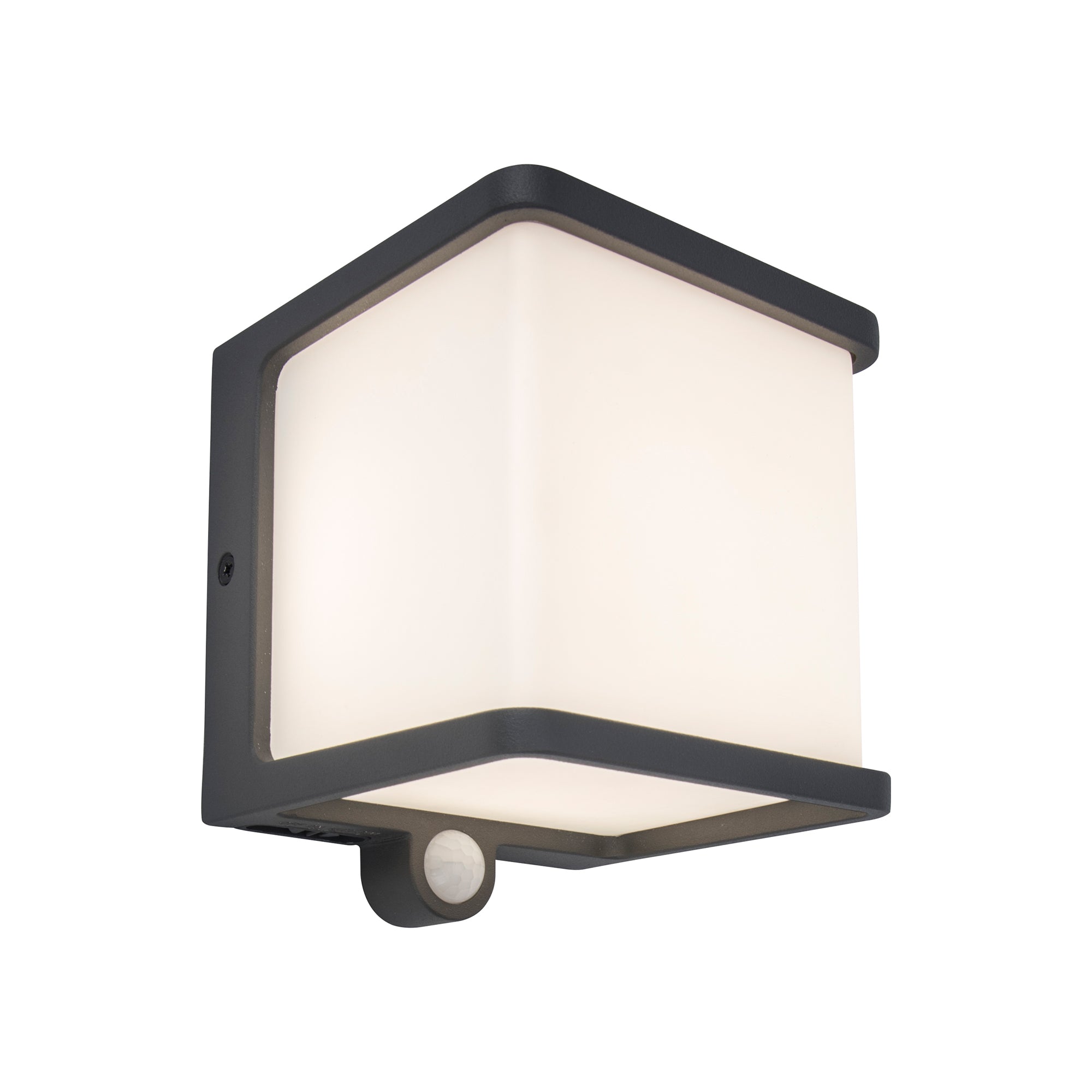DOBLO LED solarna zidna svjetiljka, senzor pokreta, tamno siva, 7.5W, 4000K, IP54, 129mm