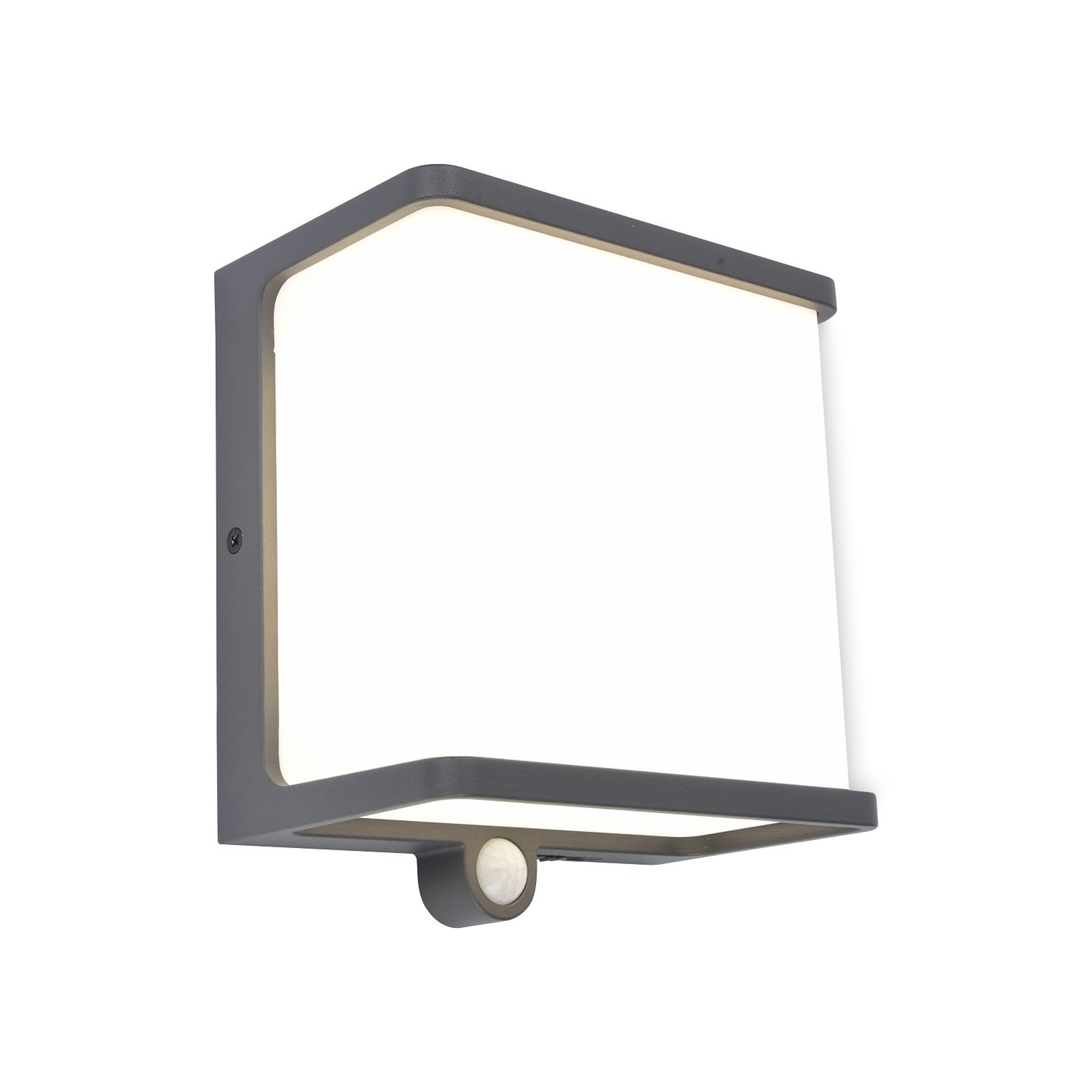 DOBLO LED solarna zidna svjetiljka, senzor pokreta, tamno siva, 12W, 4000K, IP44, 170mm