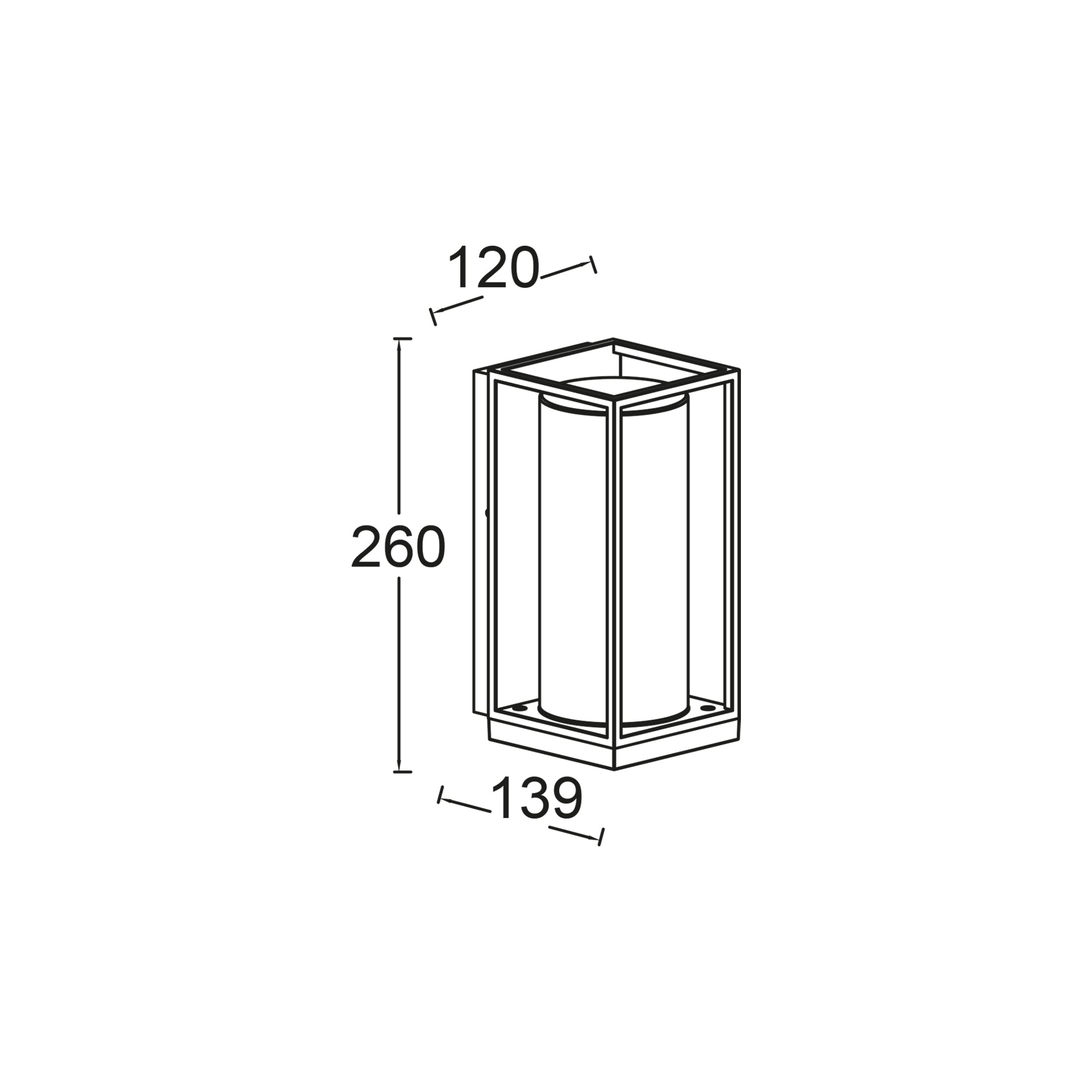 FLAIR zidna svjetiljka, imitacija drva, 1xE27, IP44, 260mm