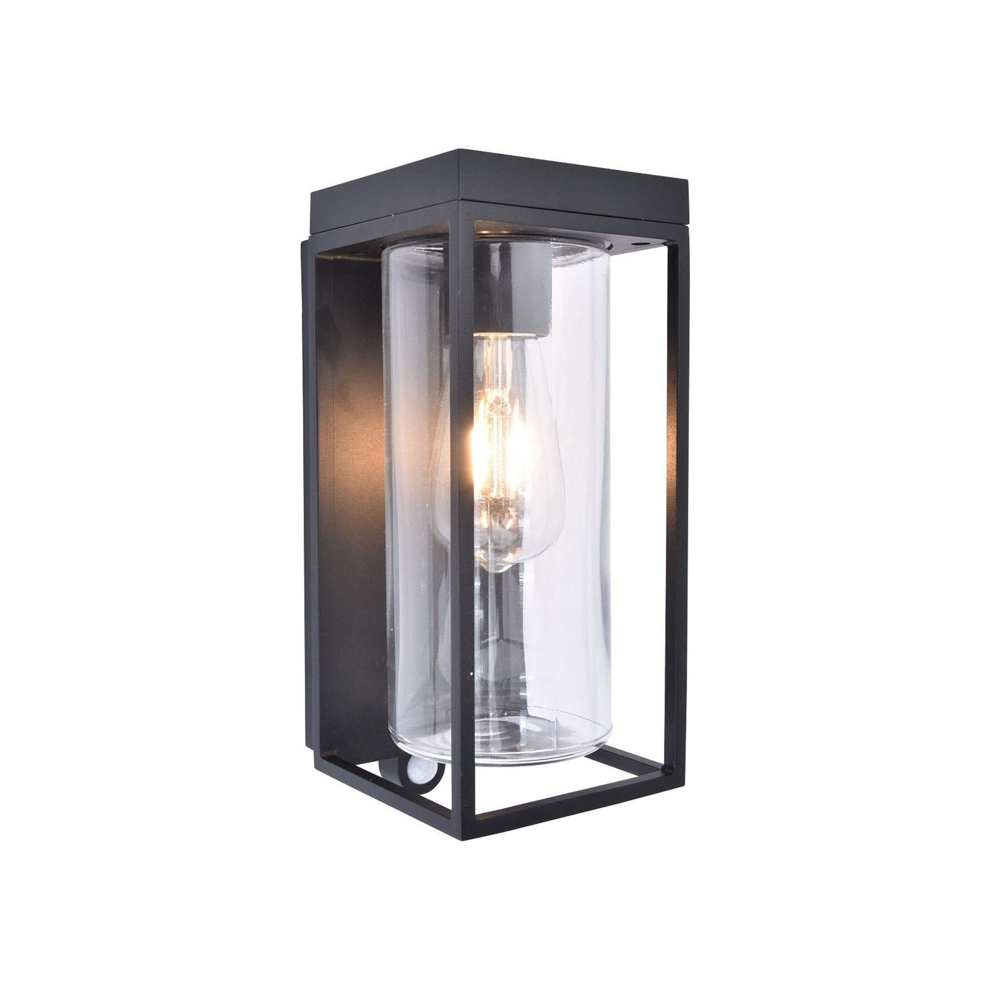 FLAIR solarna zidna svjetiljka, senzor pokreta, mat crna, 1xE27, 2700K, IP44, 285mm