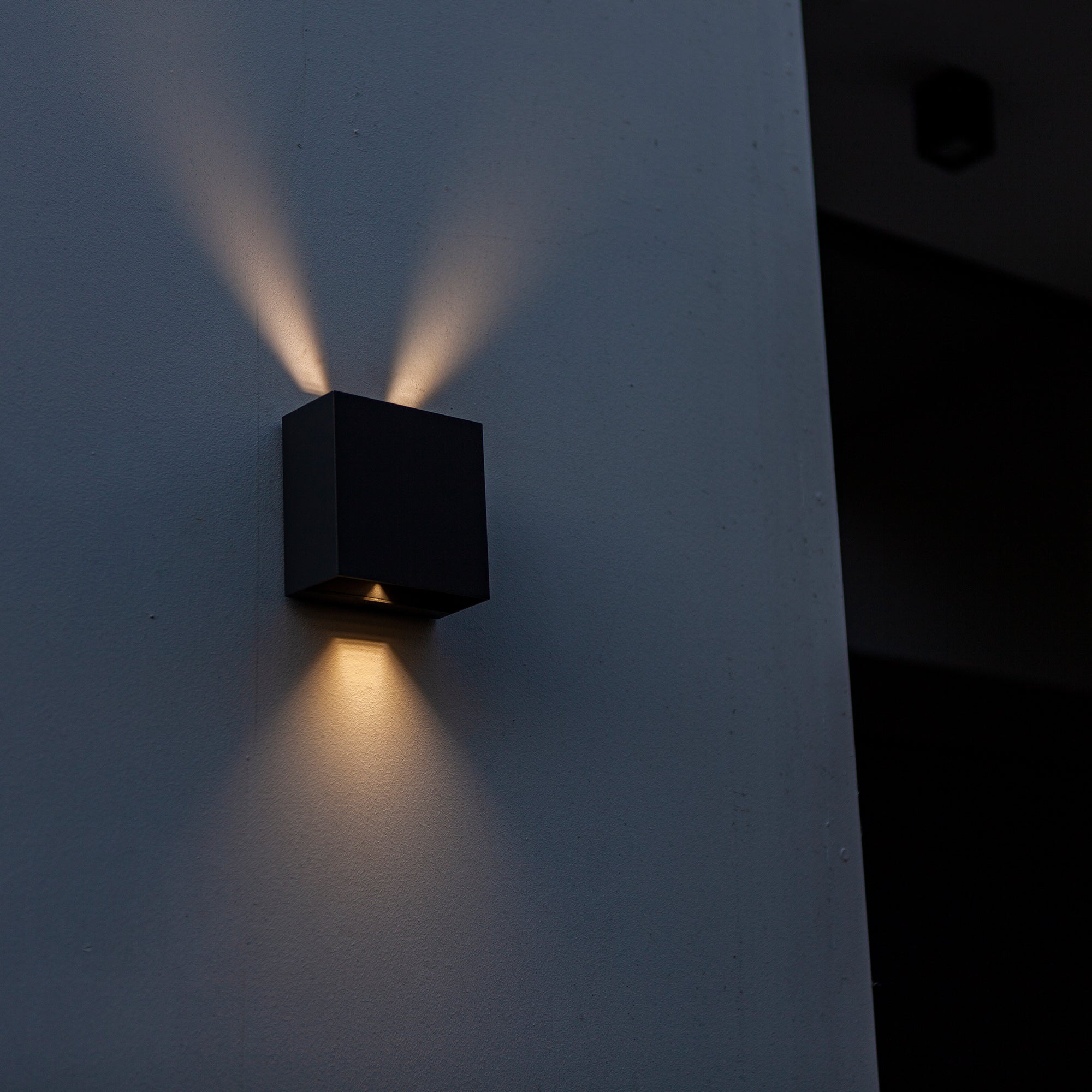 GEMINI BEAMS LED zidna svjetiljka, mat crna, 7.5W, 3000K, IP54, 110mm
