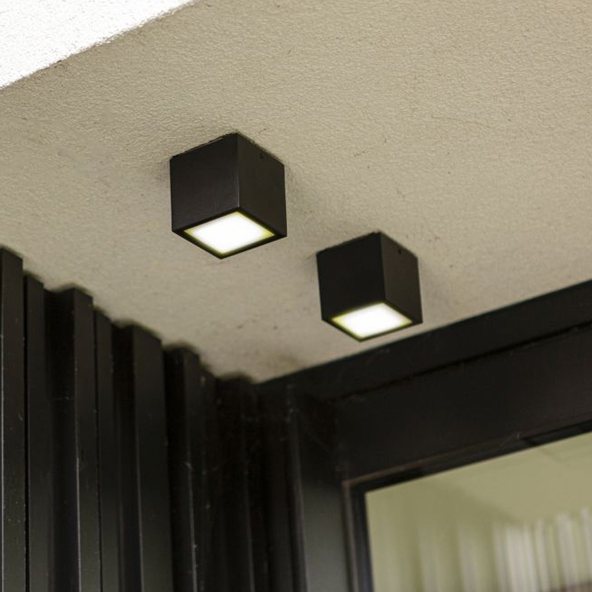 GEMINI LED stropna svjetiljka, mat crna, 7W, 3000K, IP65, 85mm