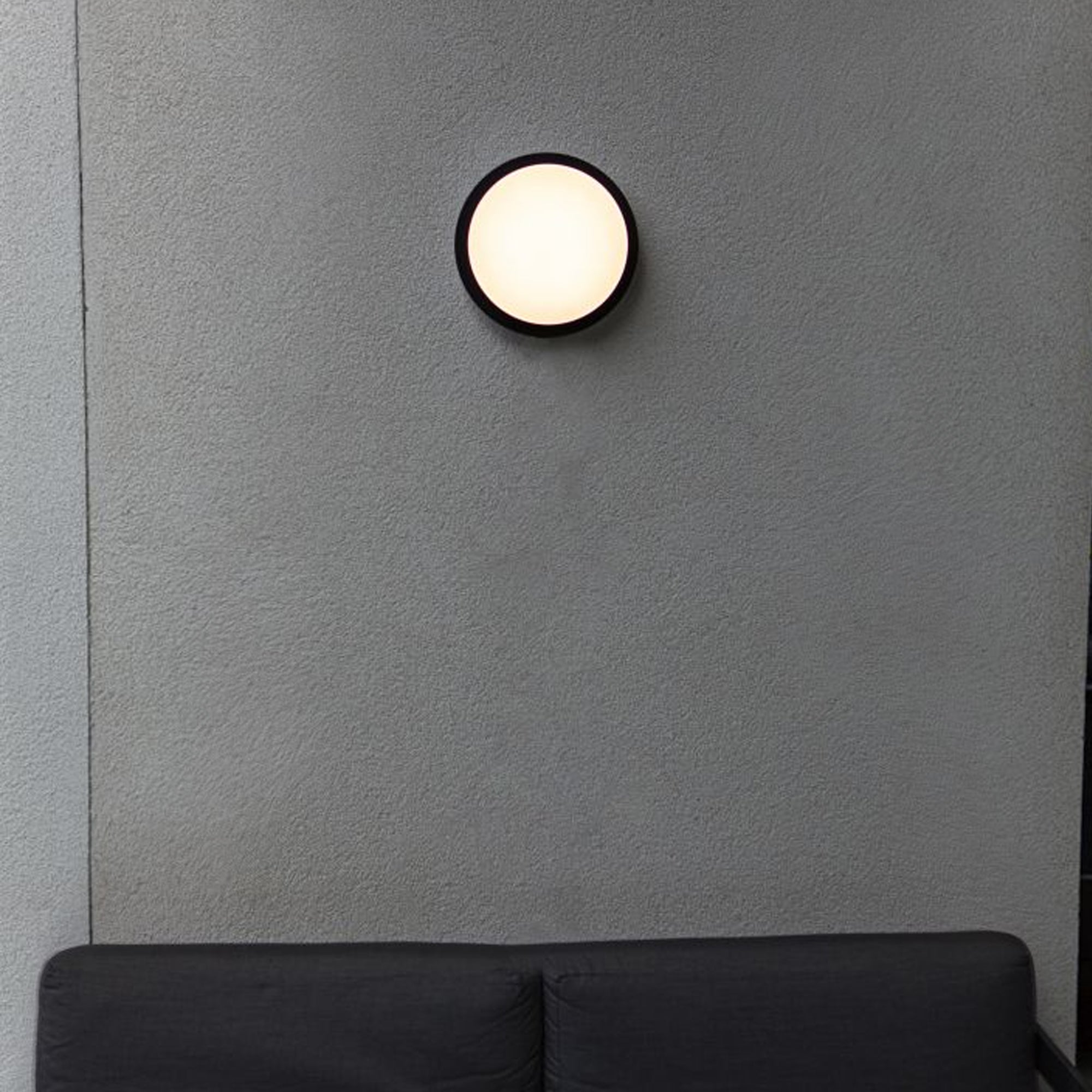 GOLETA LED stropna svjetiljka, mat crna, 24.3W, 3000K/4000K, IP54, Ø300mm