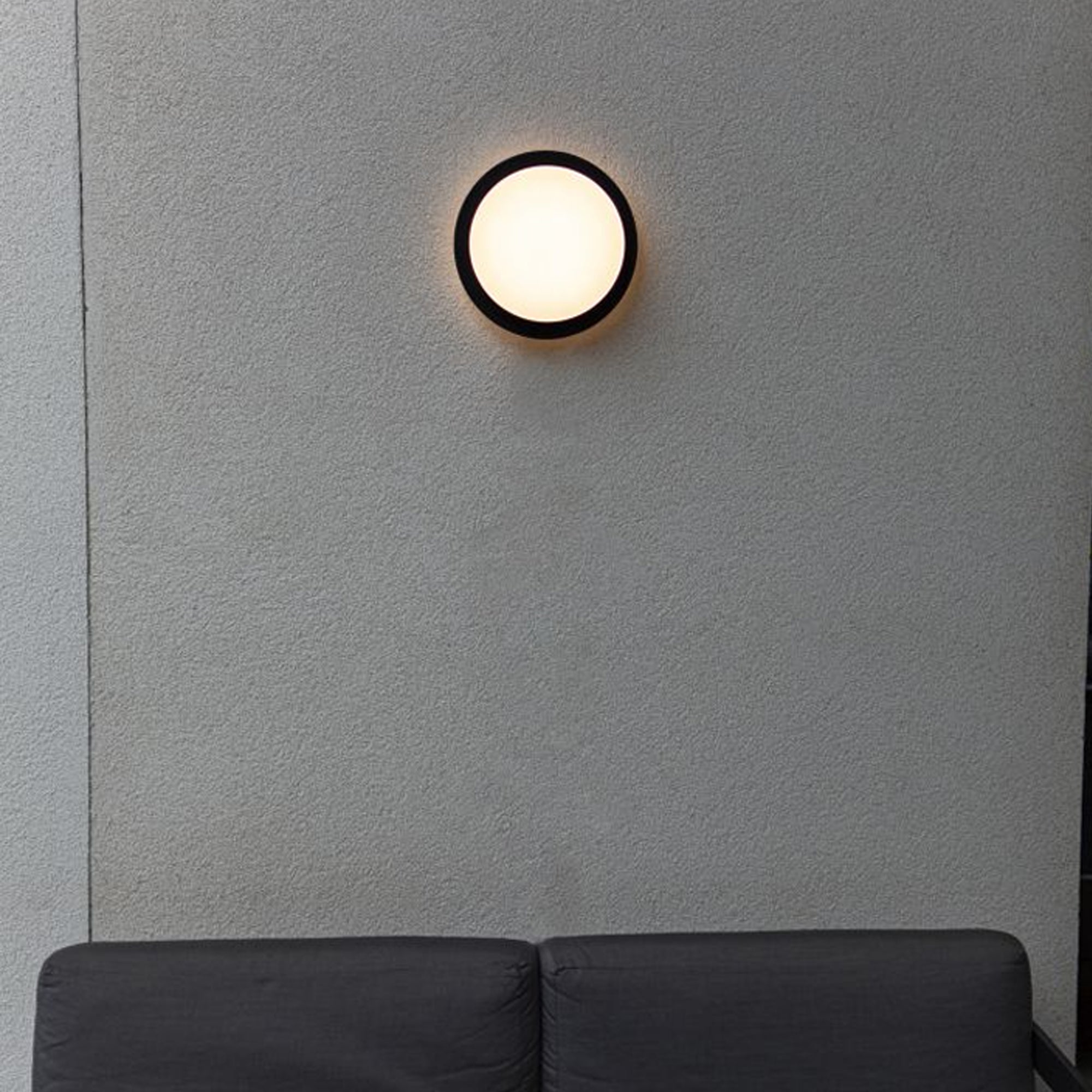GOLETA LED stropna svjetiljka, mat crna, 24.3W, 3000K/4000K, IP54, Ø300mm