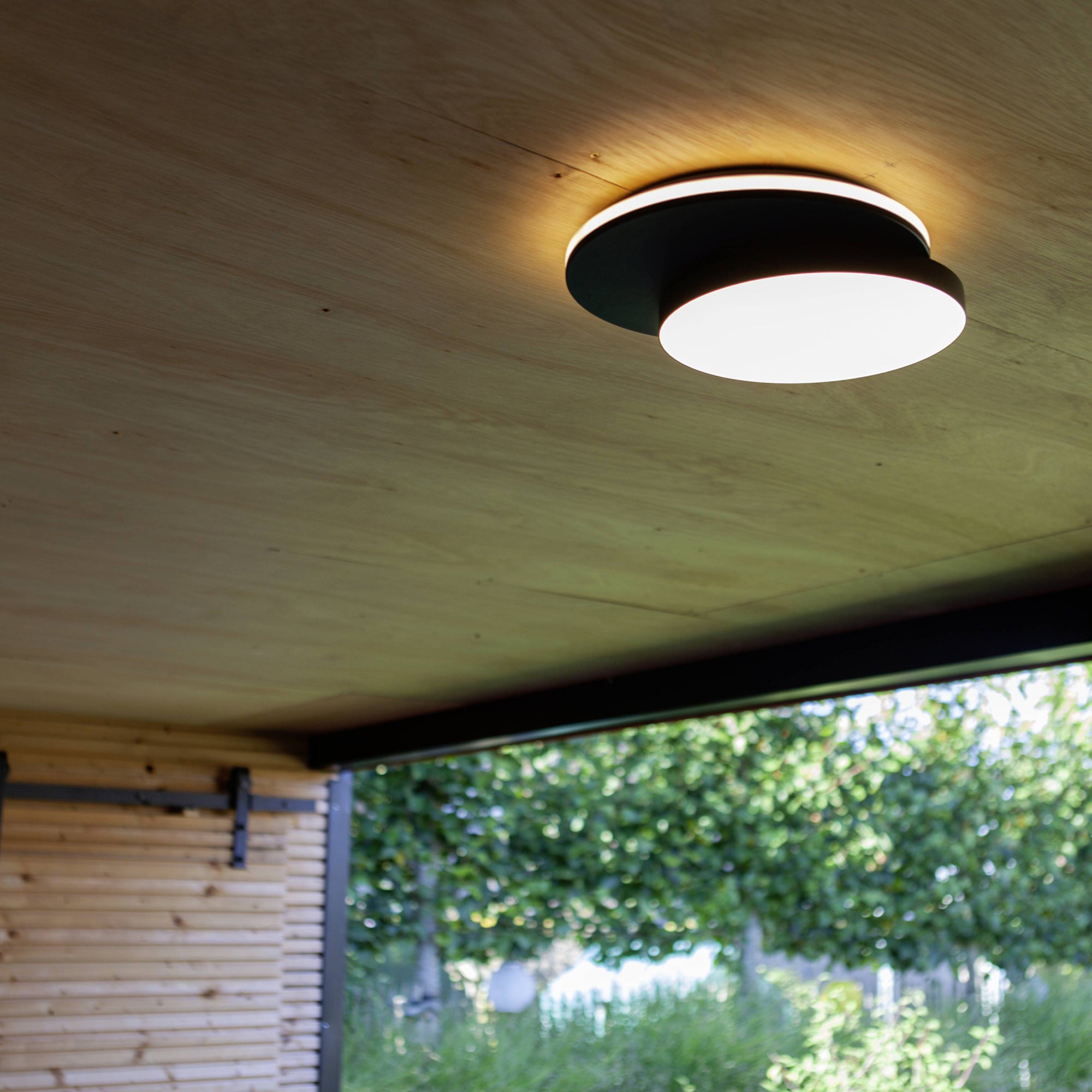 GOLETA LED stropna svjetiljka, mat crna, 24.3W, 3000K/4000K, IP54, Ø300mm