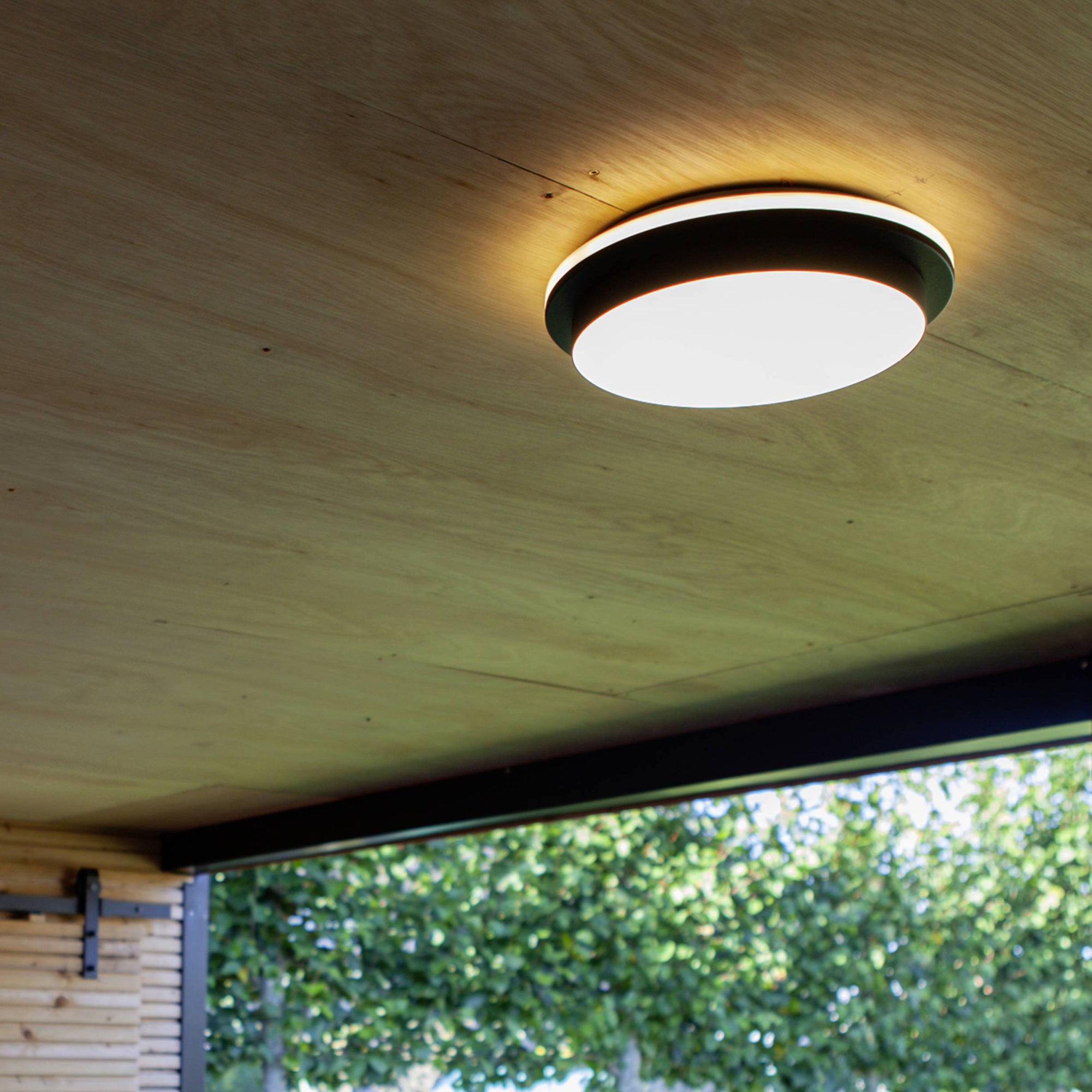 GOLETA LED stropna svjetiljka, mat crna, 24.3W, 3000K/4000K, IP54, Ø300mm