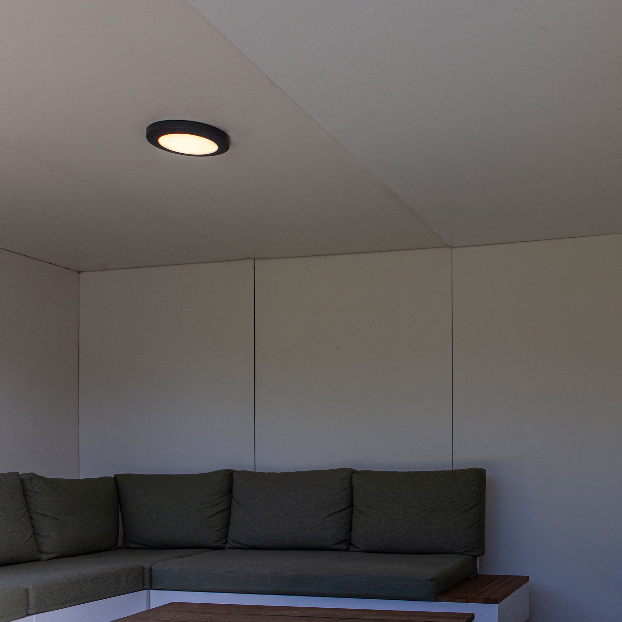KAYAH LED stropna svjetiljka, tamno siva, 16.5W, 3000K, IP54, Ø305mm