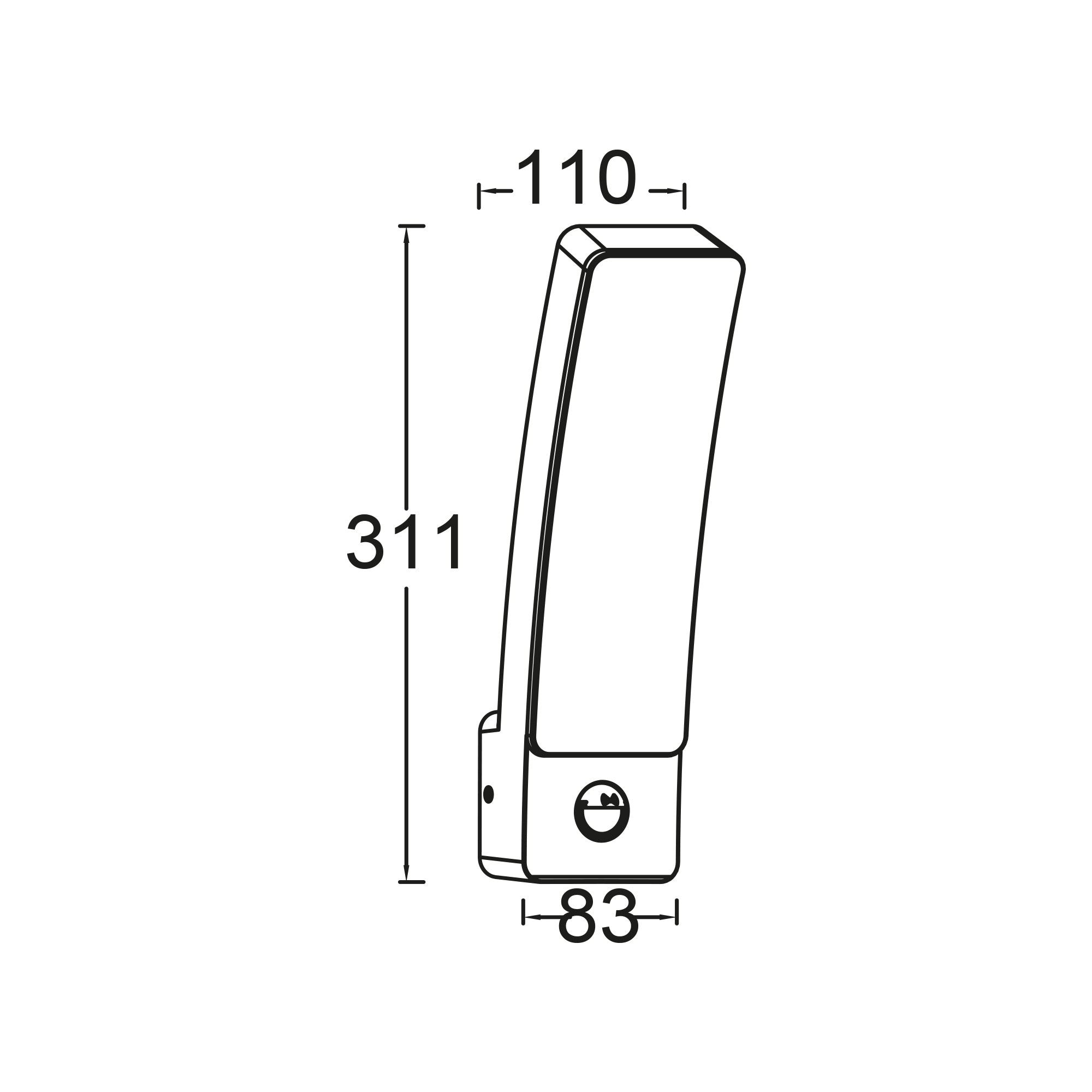 KIRA LED zidna svjetiljka, senzor pokreta, tamno siva, 18W, 4000K, IP54, 311mm