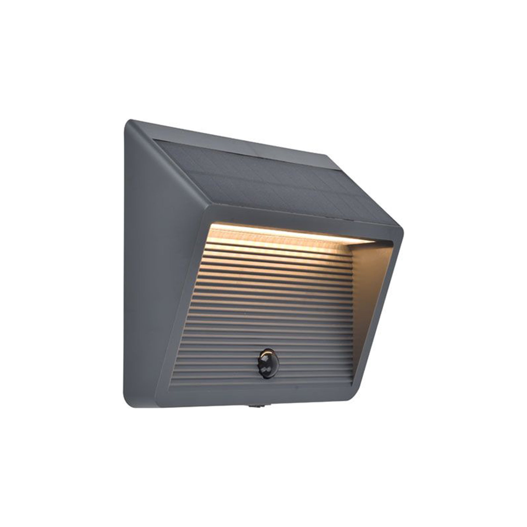 LINKO LED solarna zidna svjetiljka, senzor pokreta, tamno siva, 11.5W, 3000K, IP44, 161mm