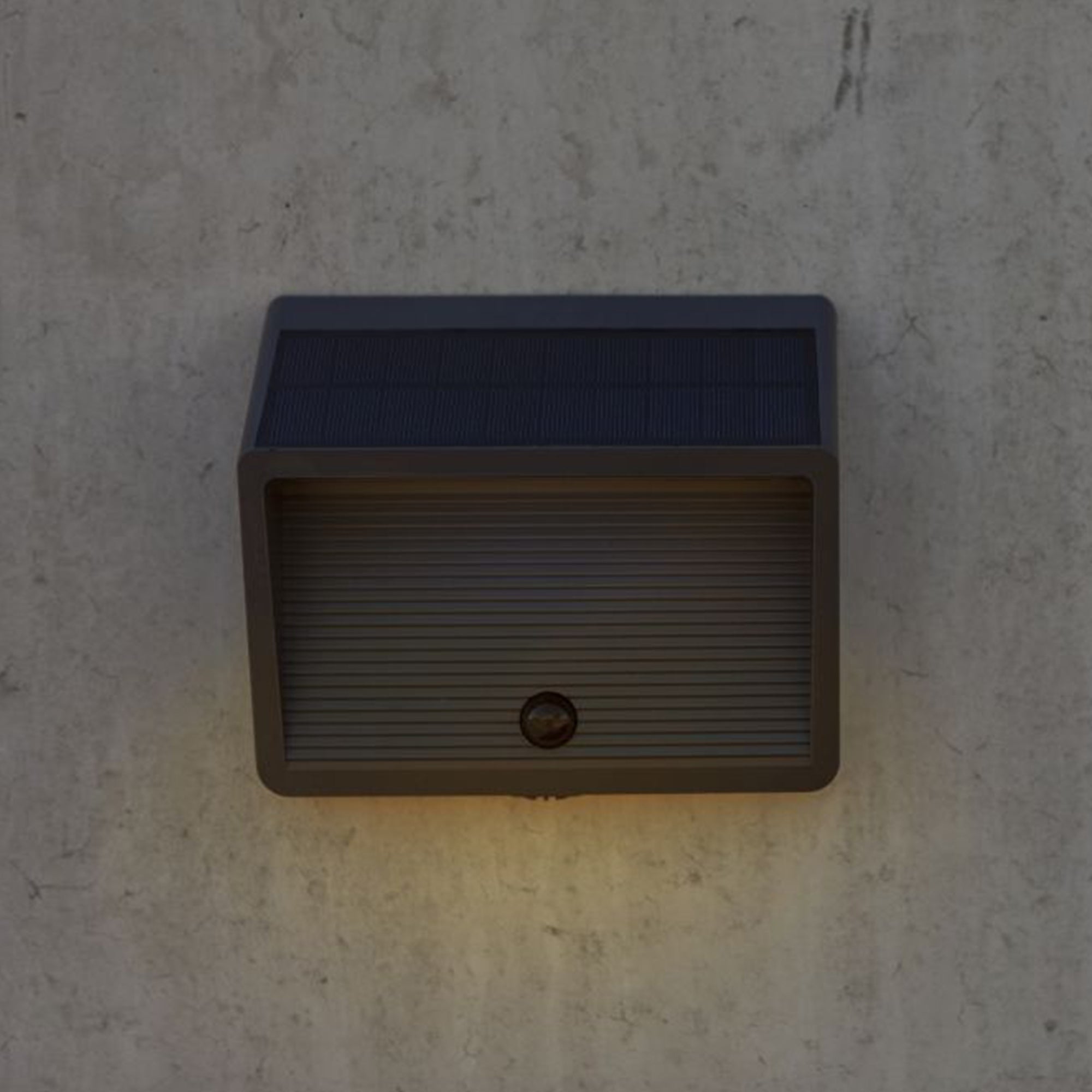 LINKO LED solarna zidna svjetiljka, senzor pokreta, tamno siva, 11.5W, 3000K, IP44, 161mm